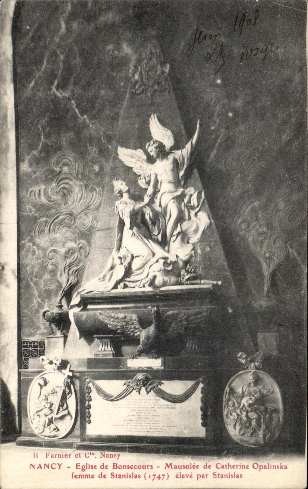 CPA Nancy Eglise de Bonsecours Mausolee de Catherine Opalinska Femme de Stanislas