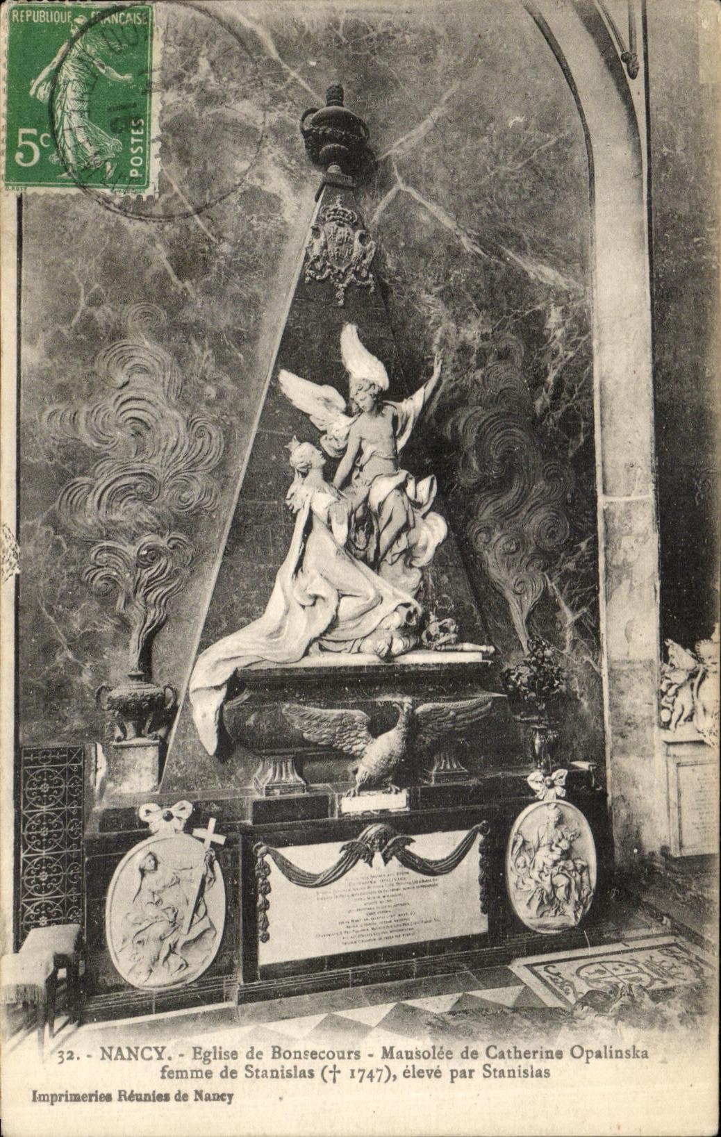 CPA Nancy Eglise de Bonsecours Mausolee de Catherine Opalinska femme de Stanislas