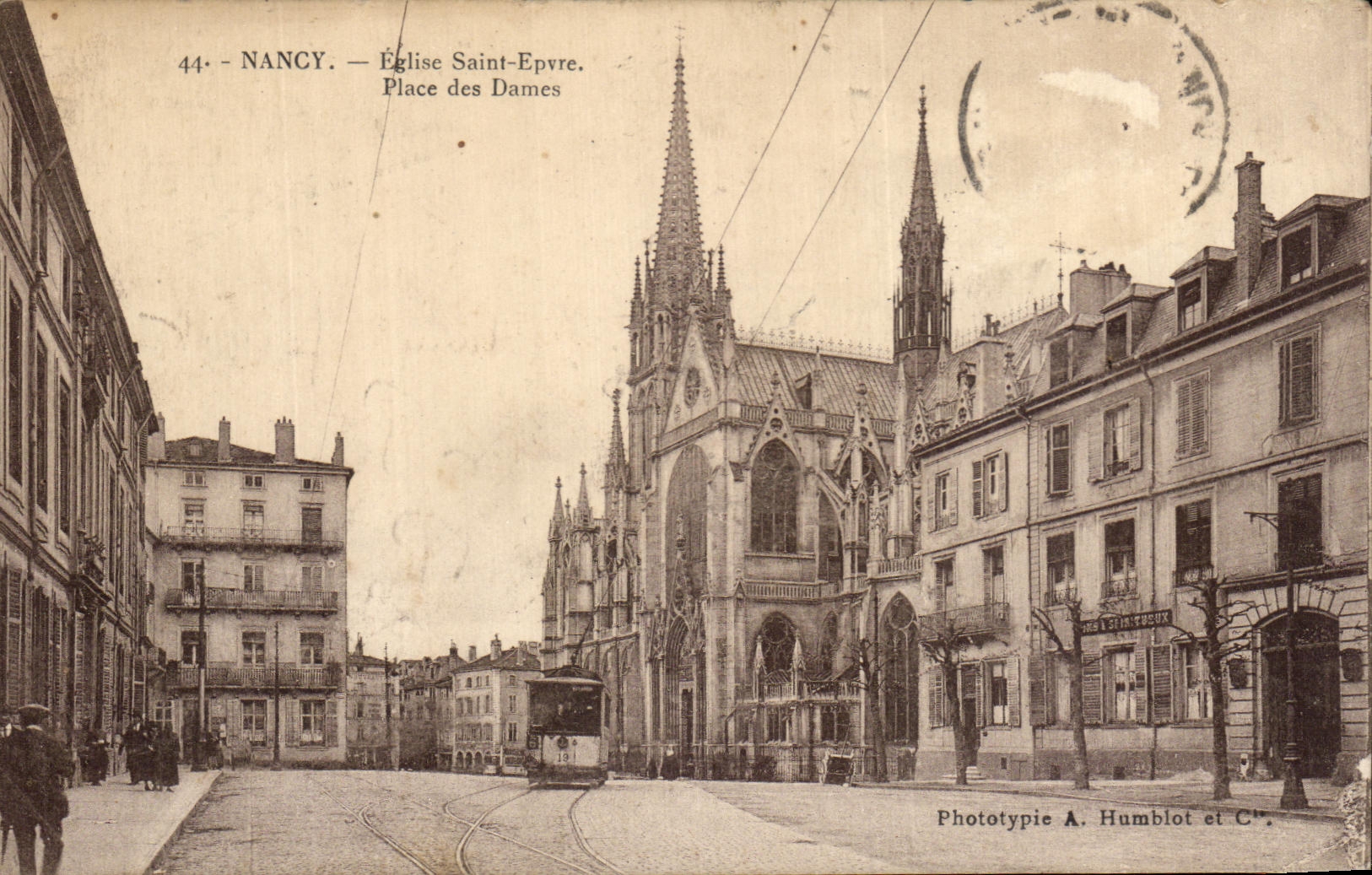 CPA Nancy Eglise Saint Epvre Place des Dames Tramway