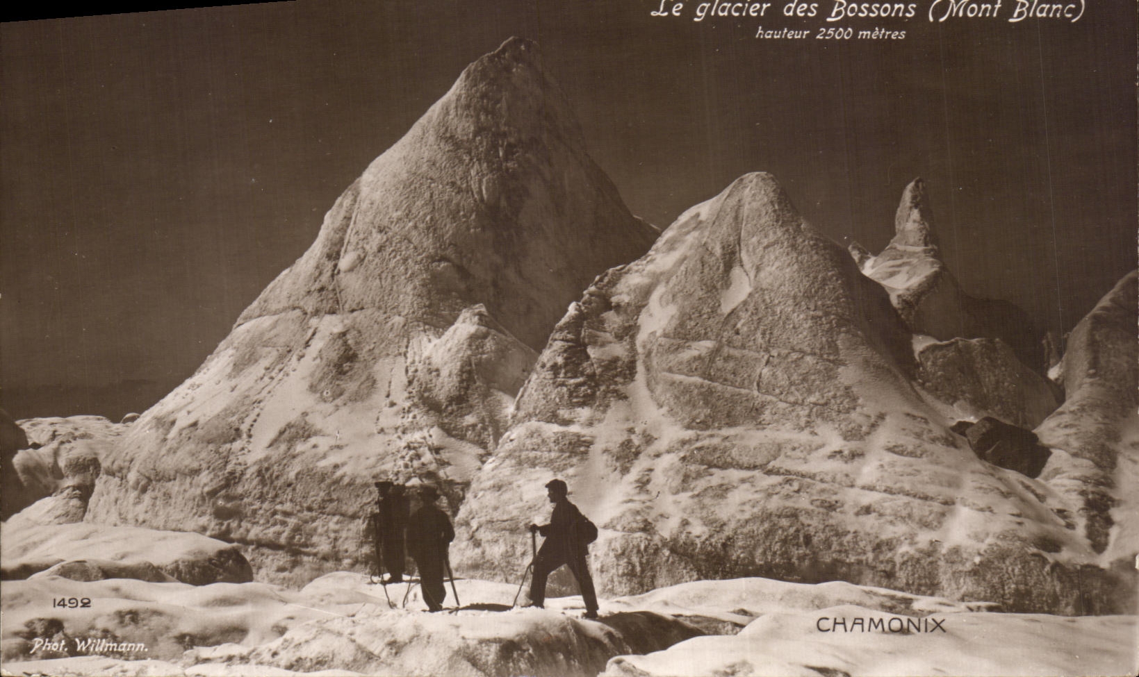 VINTAGE POSTCARD Chamonix the glacier of Let us work Mont Blanc