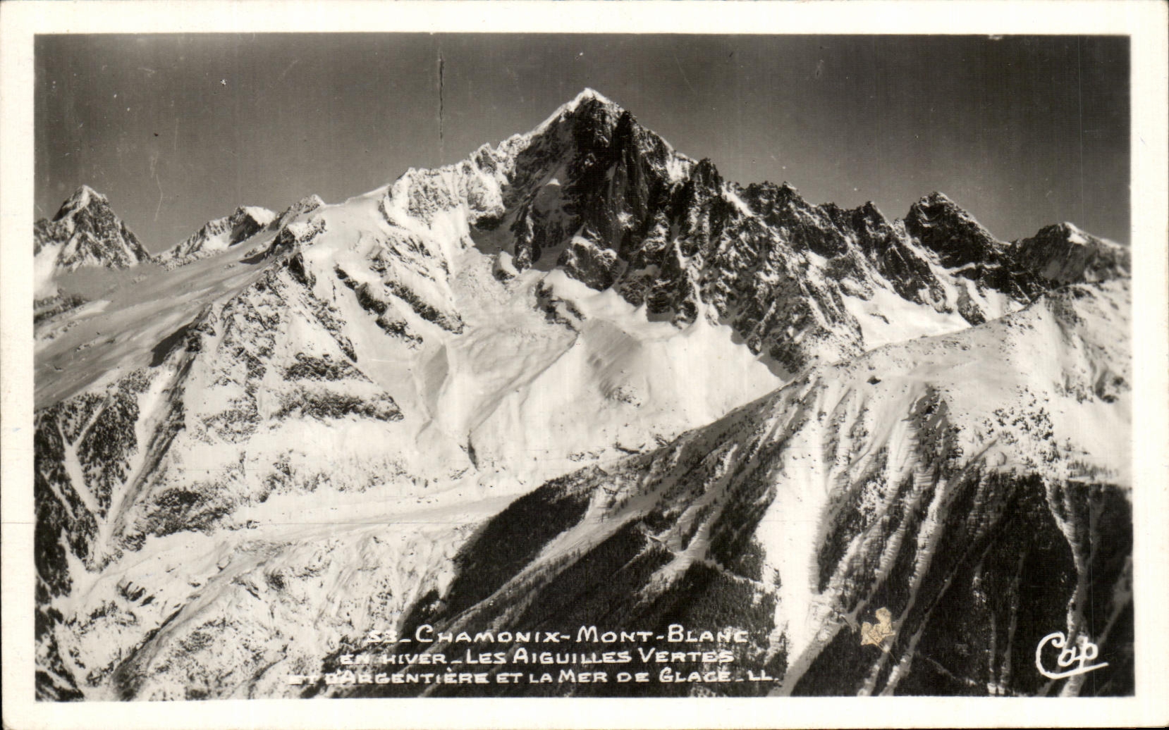 VINTAGE POSTCARD Chamonix Mont Blanc the green needles Argentiere and sea of ice