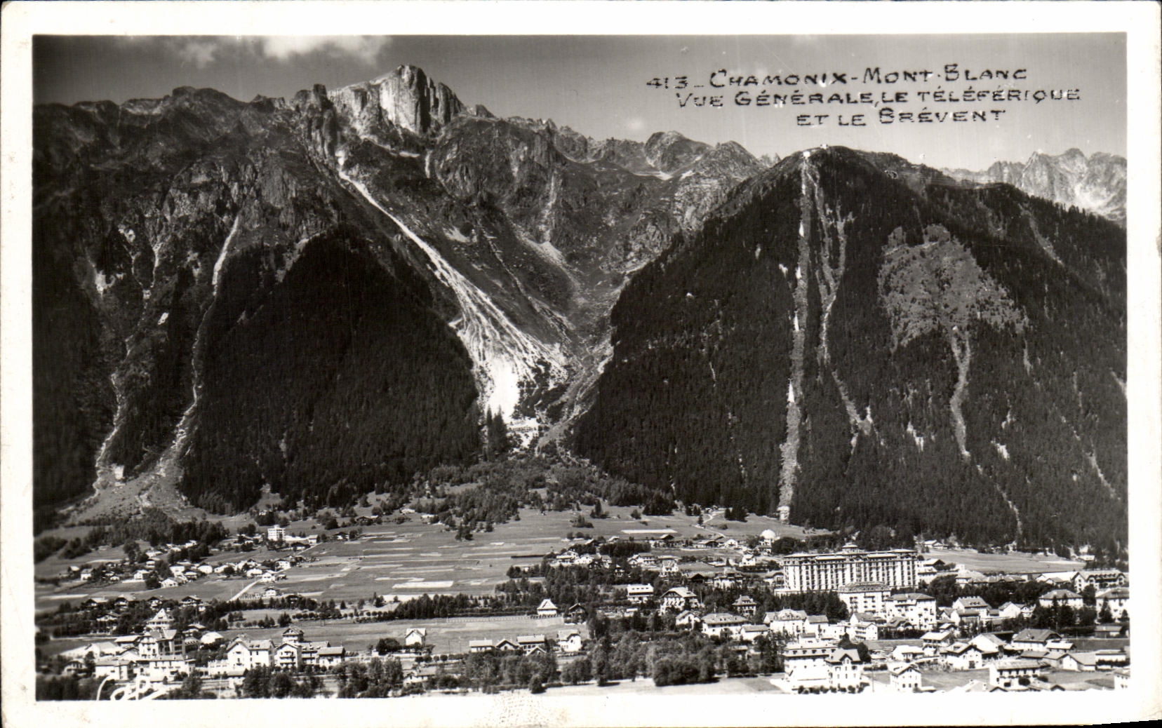 VINTAGE POSTCARD Chamonix Mont Blanc View Teleferic and Brevent