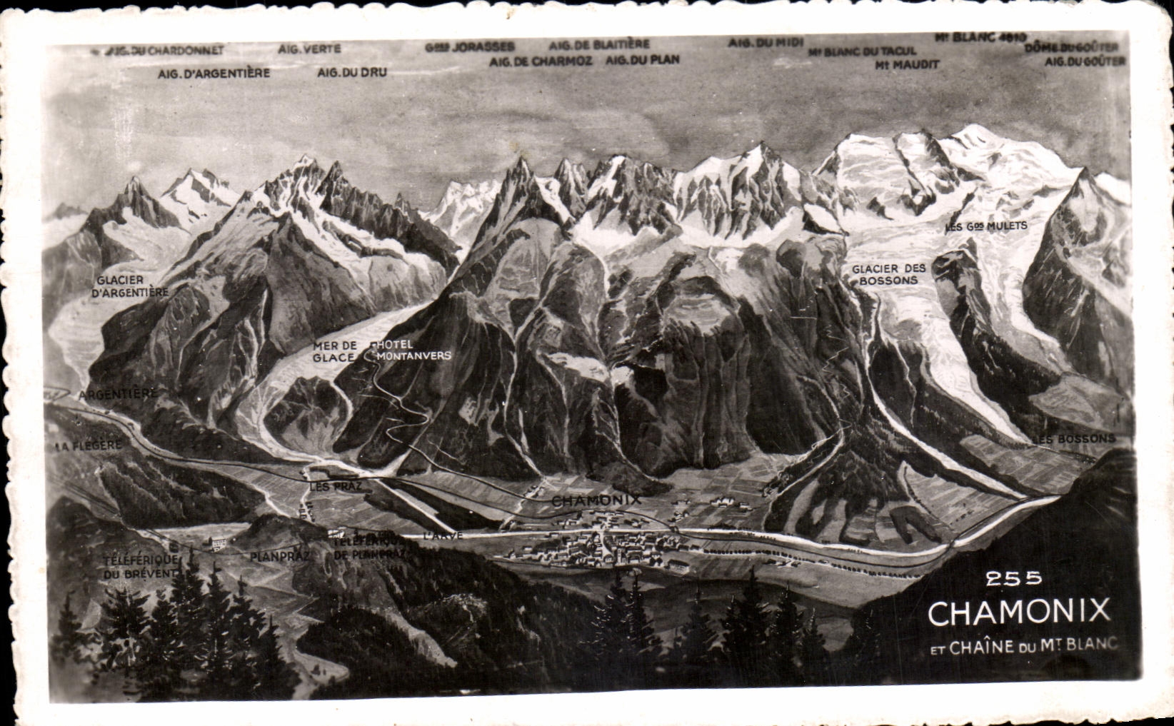 VINTAGE POSTCARD Chamonix Chains White MT