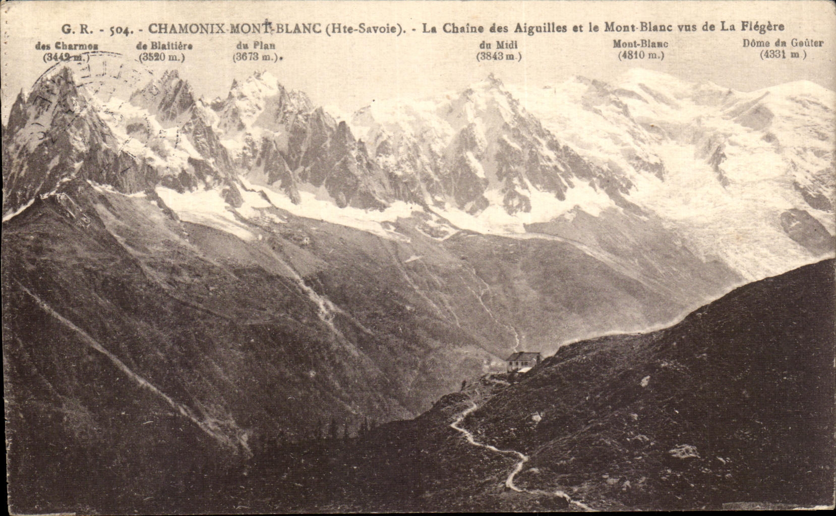 VINTAGE POSTCARD Chamonix Mount Blanc the Flegere Chain