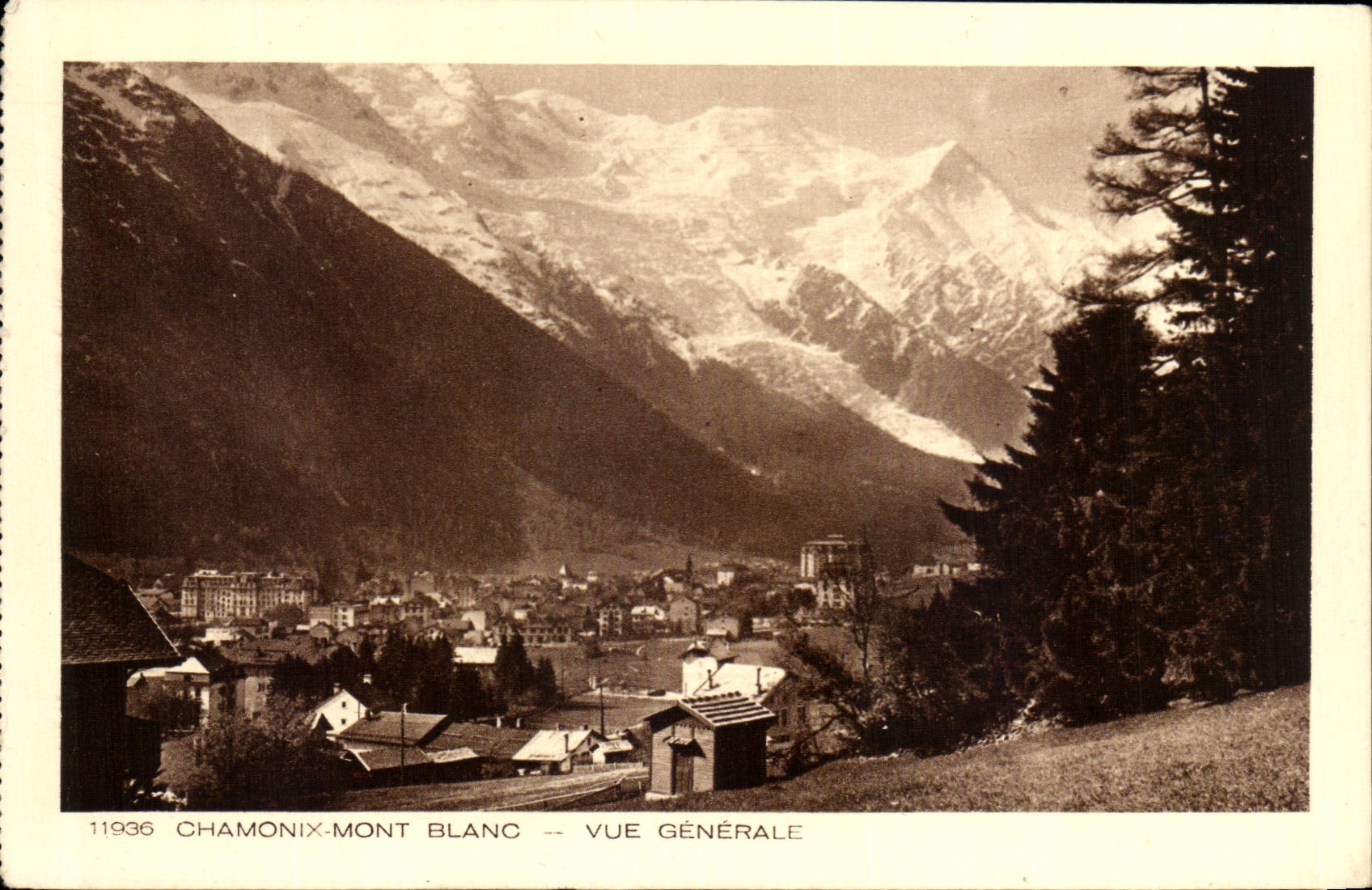 VINTAGE POSTCARD Chamonix Mont Blanc View