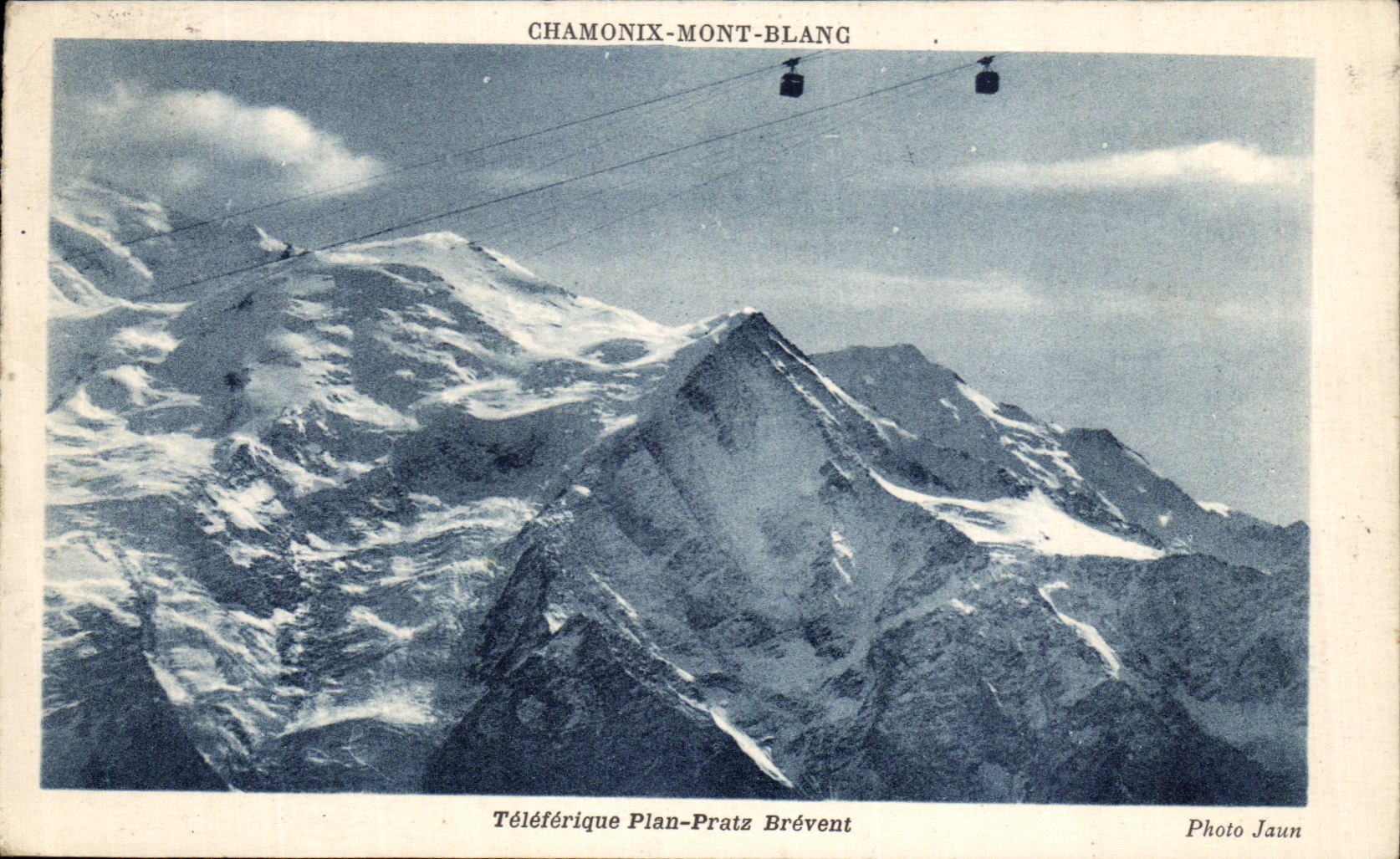 VINTAGE POSTCARD Chamonix Mont Blanc Plane Teleferic Pratz Brevent