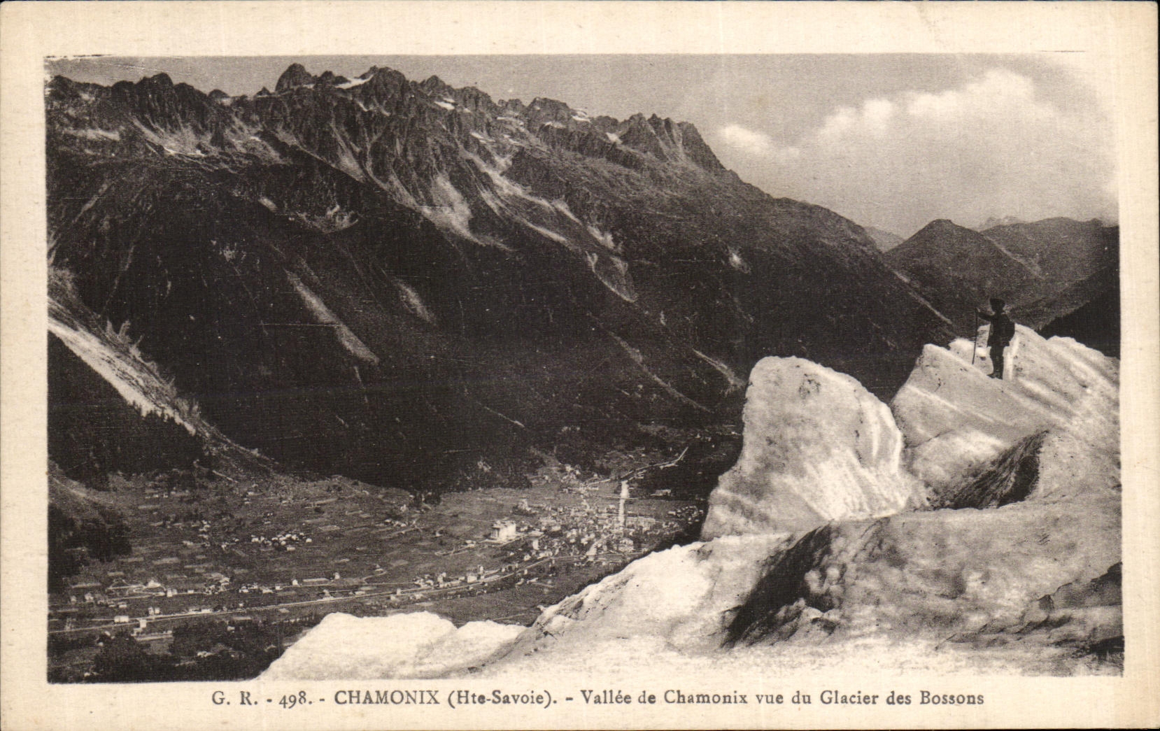 VINTAGE POSTCARD Chamonix Mont Blanc Vallee of Chamonix seen of the glacier of Let us work