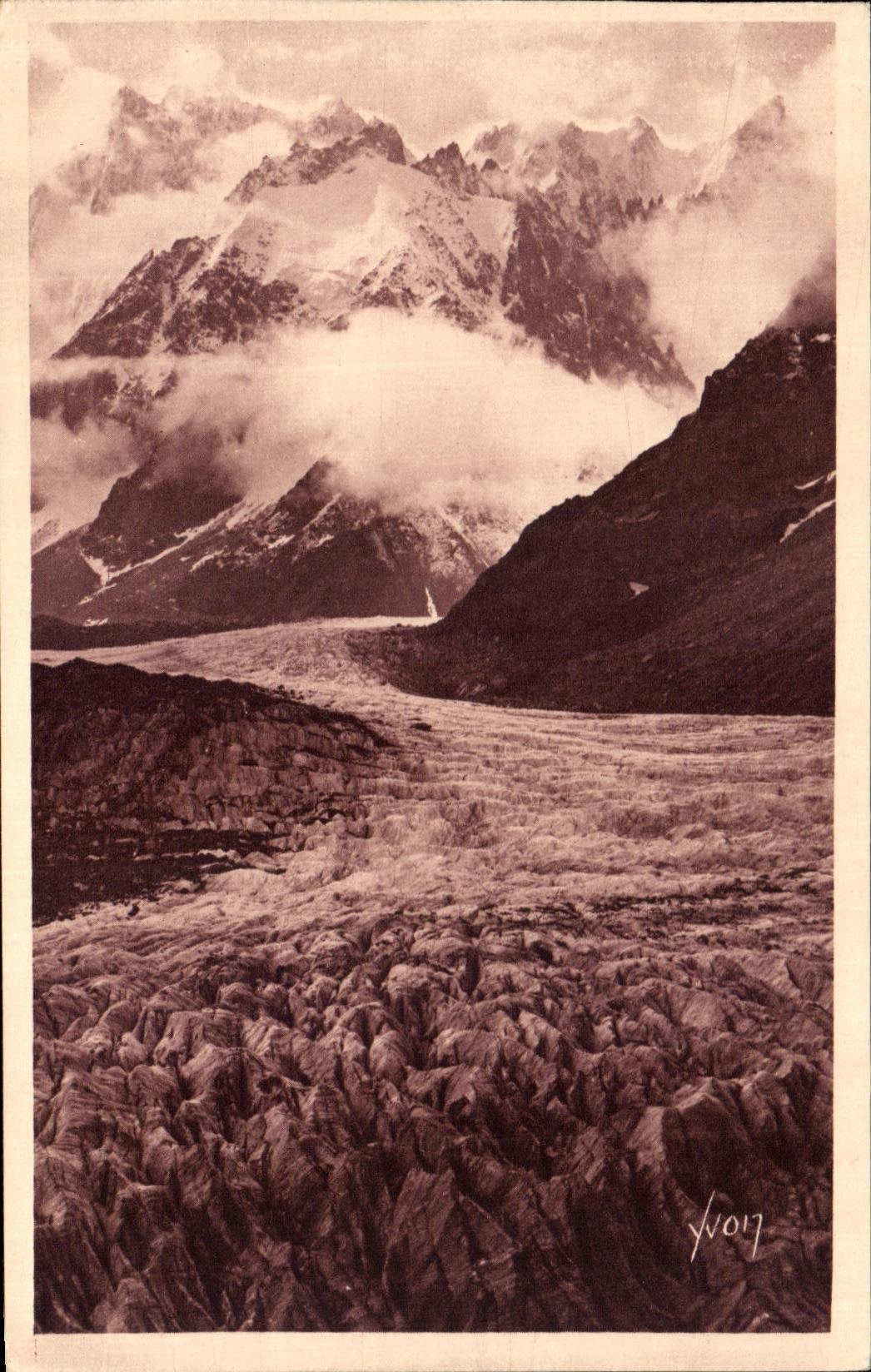 VINTAGE POSTCARD Chamonix Mont Blanc Sea of Ice in Montenvers