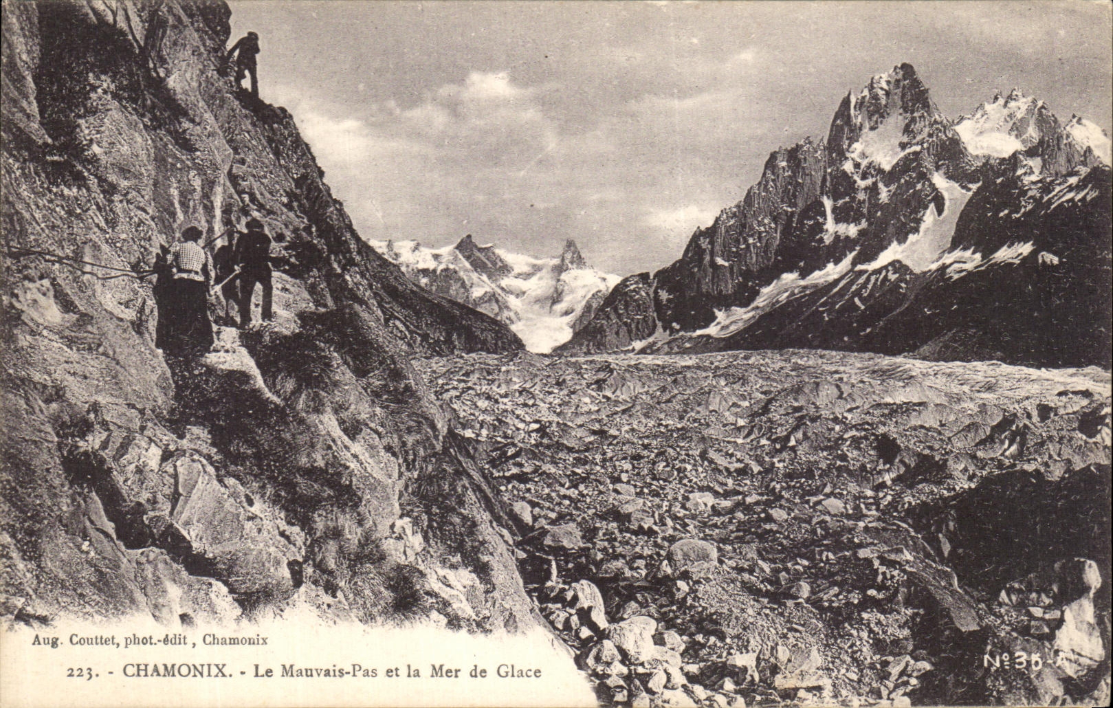 VINTAGE POSTCARD Chamonix the Bad Step and Sea of Ice