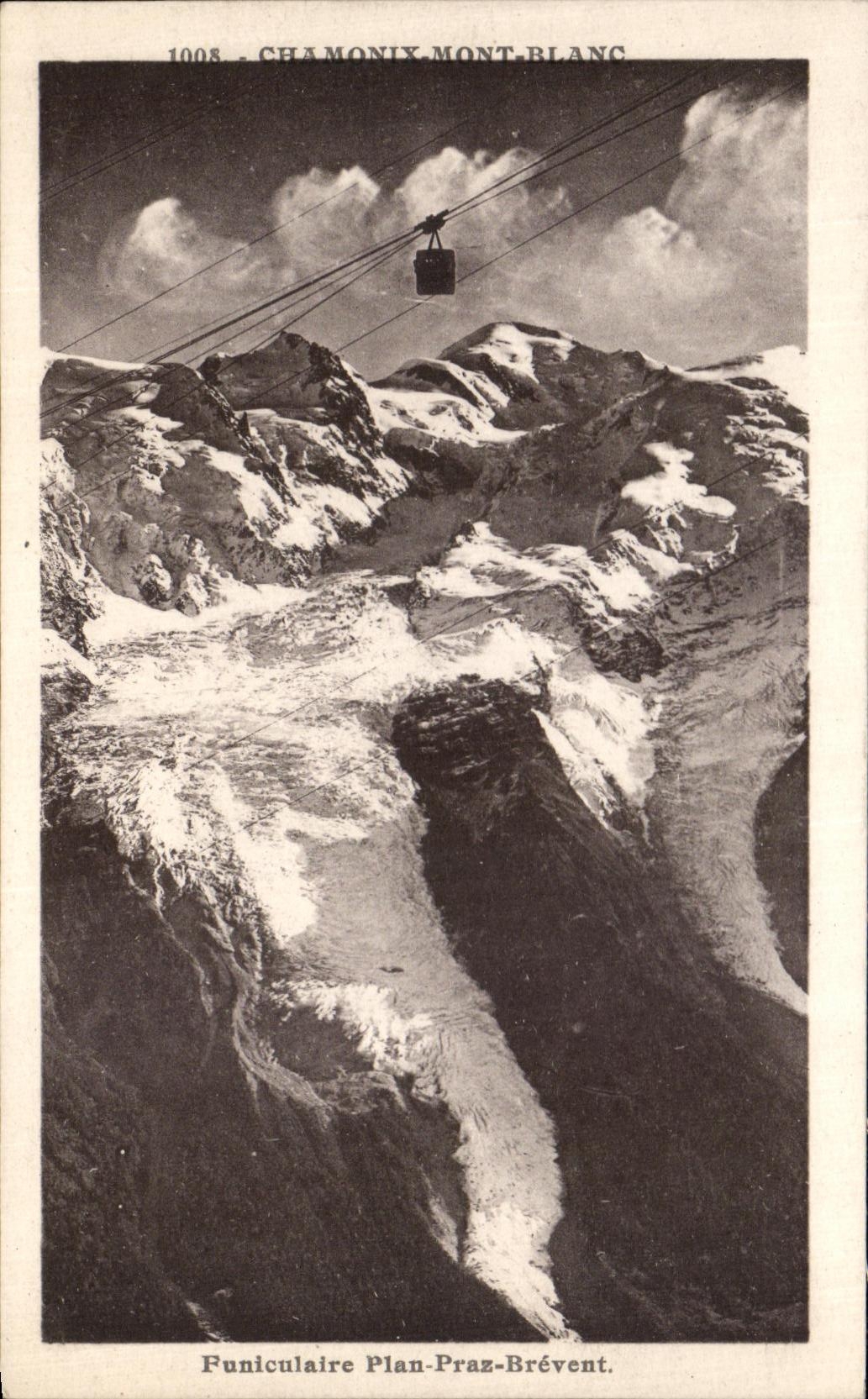 VINTAGE POSTCARD Chamonix Funicuiaire Plane Praz Brevent