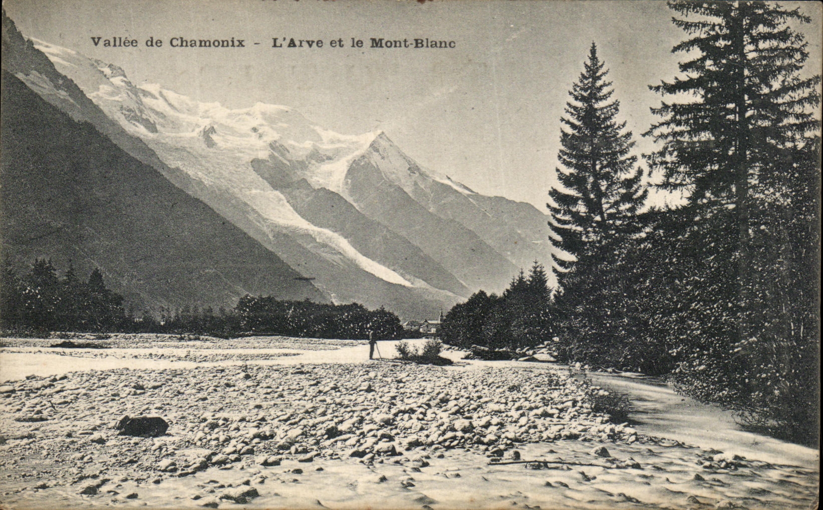 VINTAGE POSTCARD Chamonix L Arve and Mont Blanc