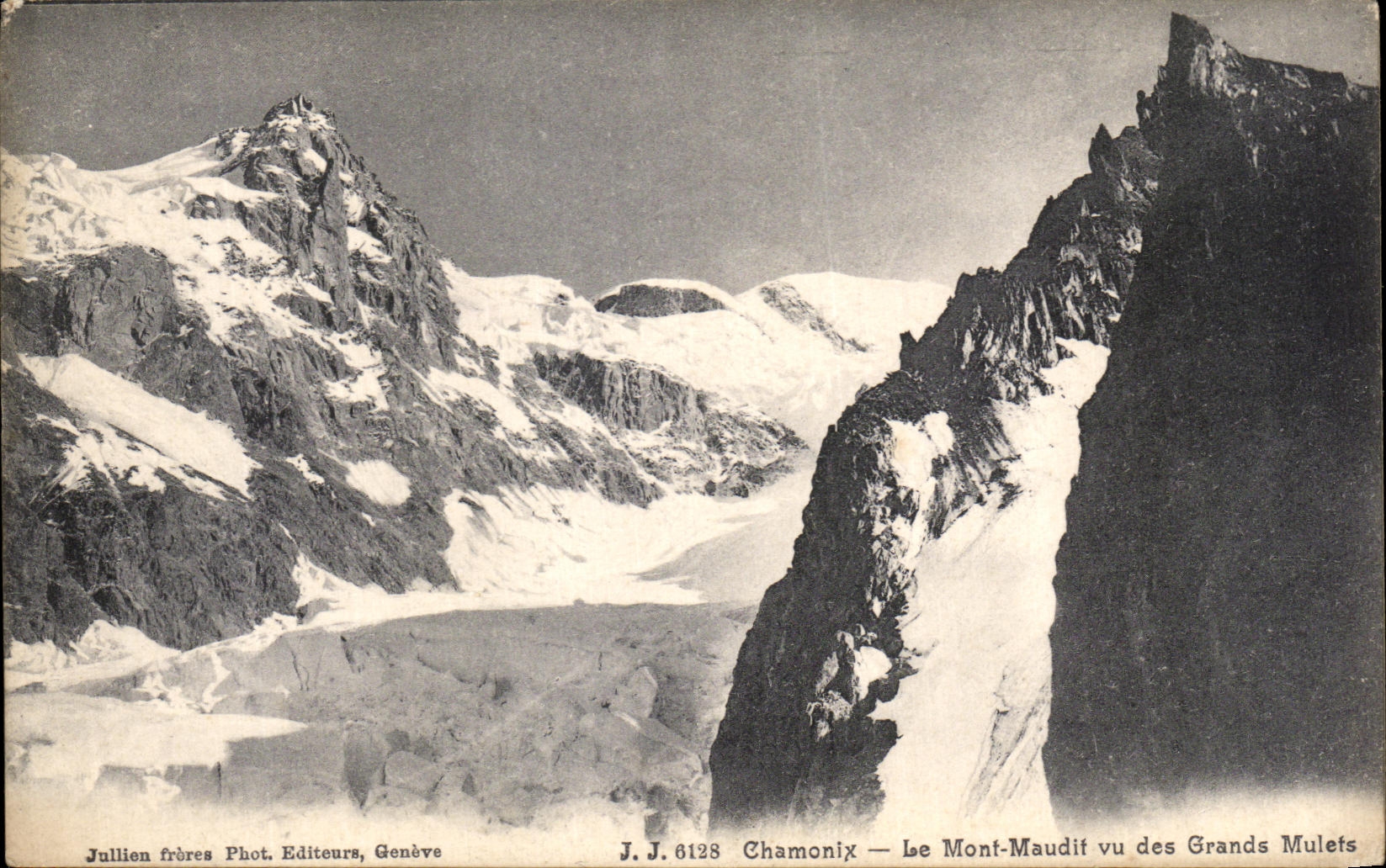 VINTAGE POSTCARD Chamonix the Cursed Mount Seen of the Large Mules