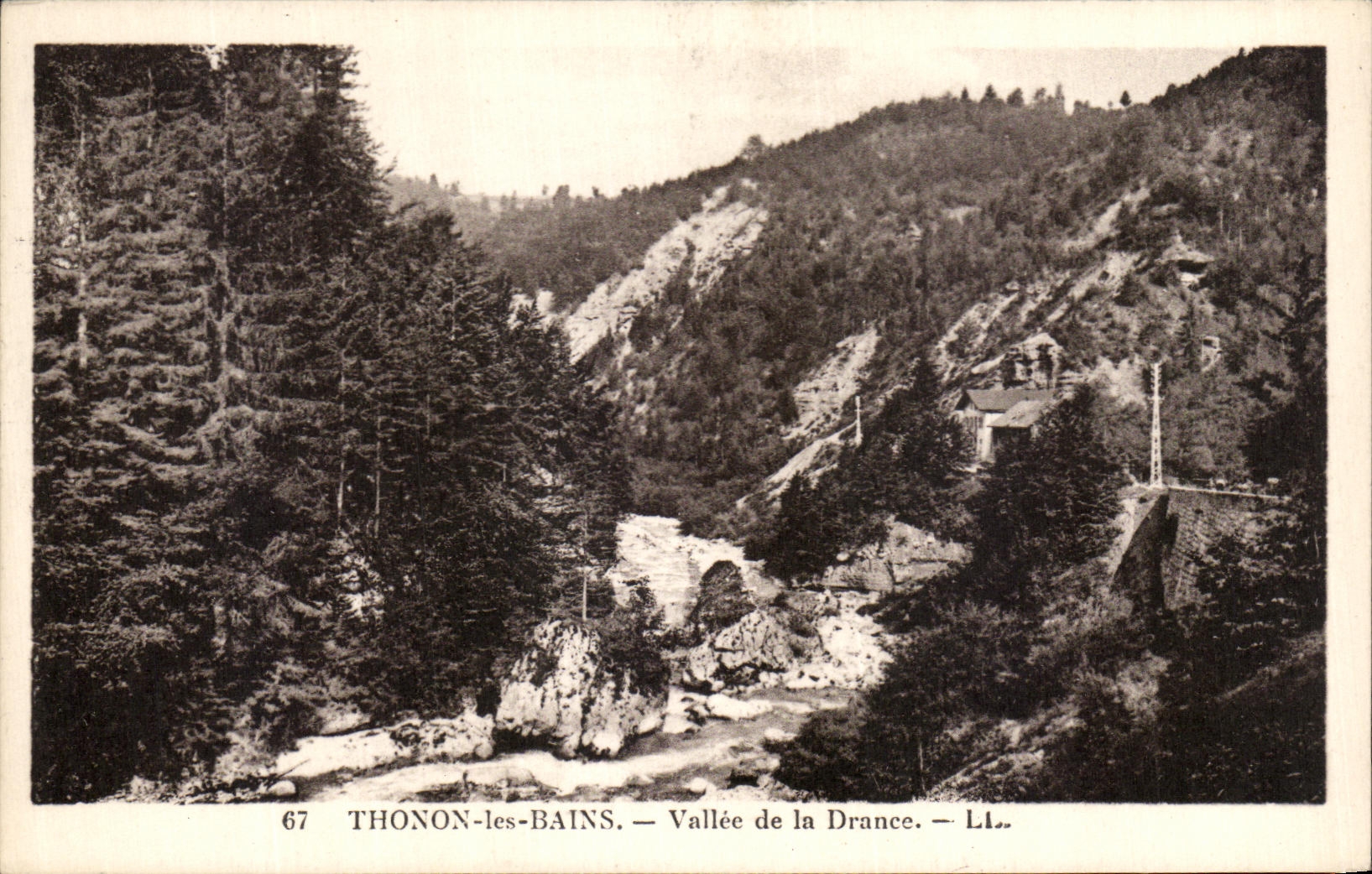 VINTAGE POSTCARD Thonon les Bains Valley of Drance