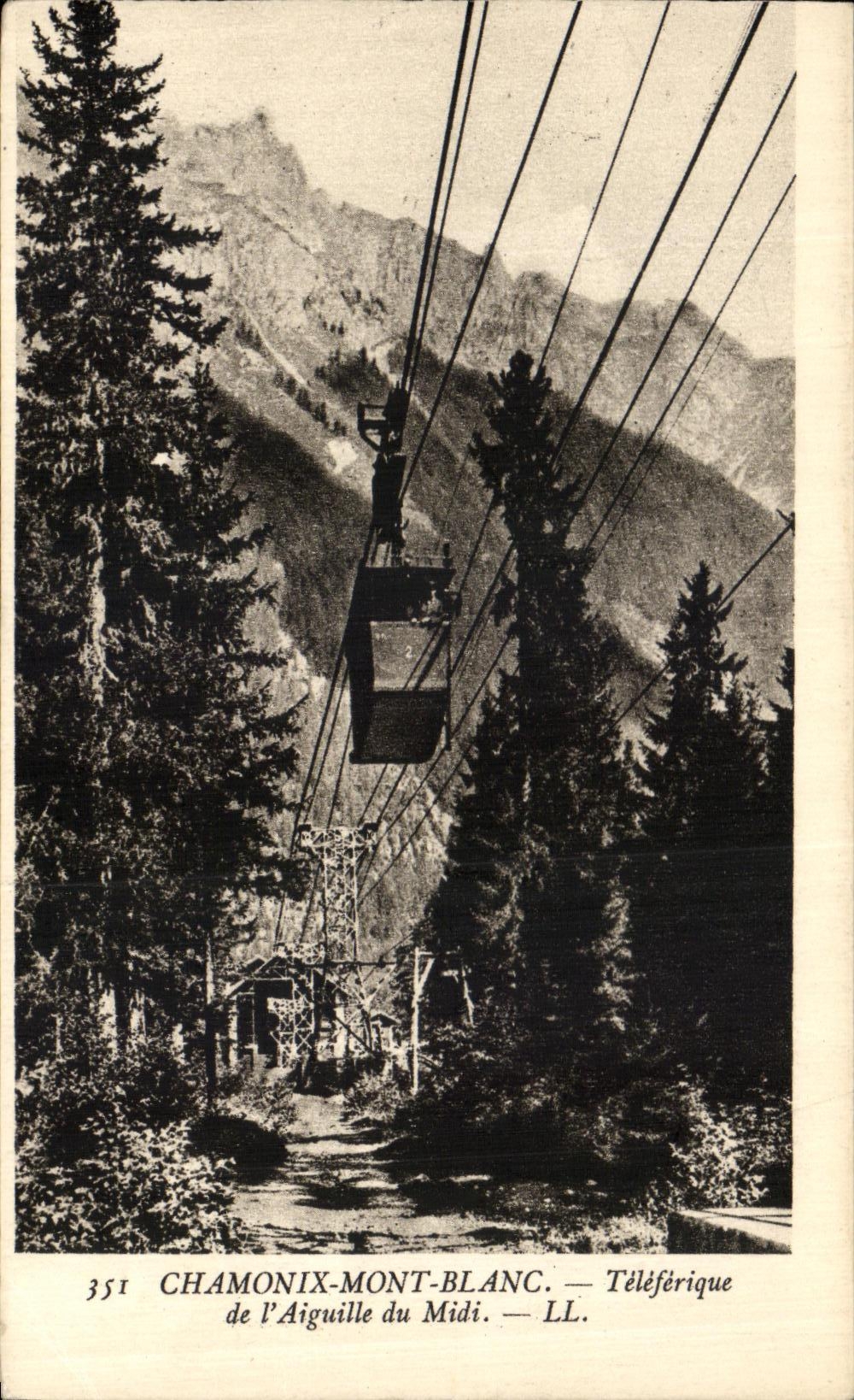 VINTAGE POSTCARD Chamonix Mont Blanc Teleferique of L Switches South
