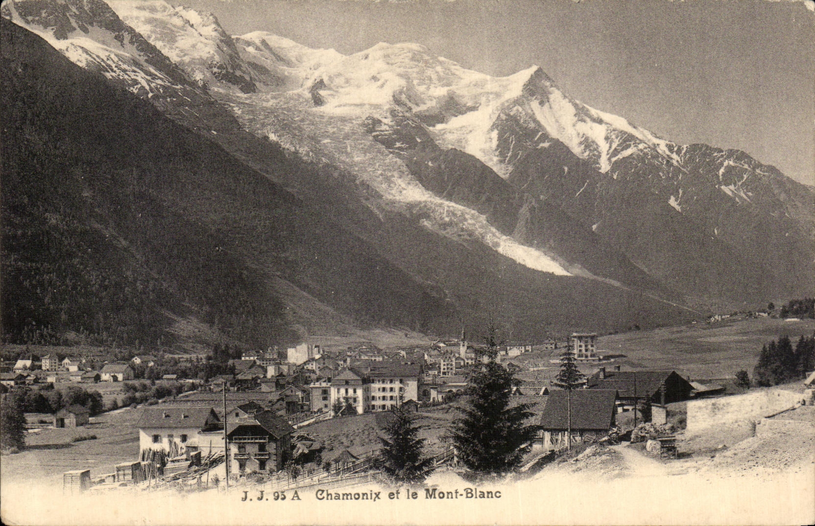 VINTAGE POSTCARD Chamonix and Mont Blanc