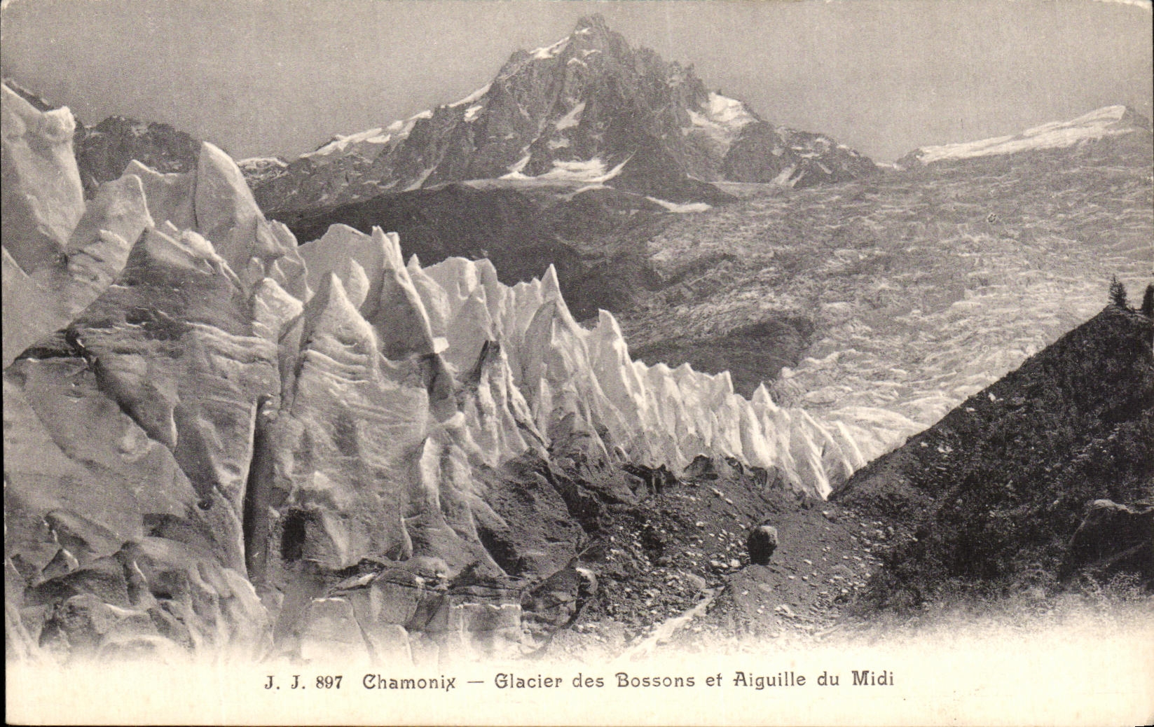VINTAGE POSTCARD Chamonix Glacier of Let us work and Switches South