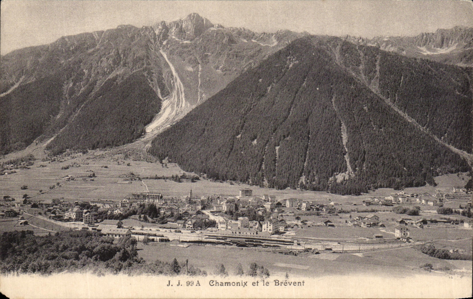 VINTAGE POSTCARD Chamonix and Brevent