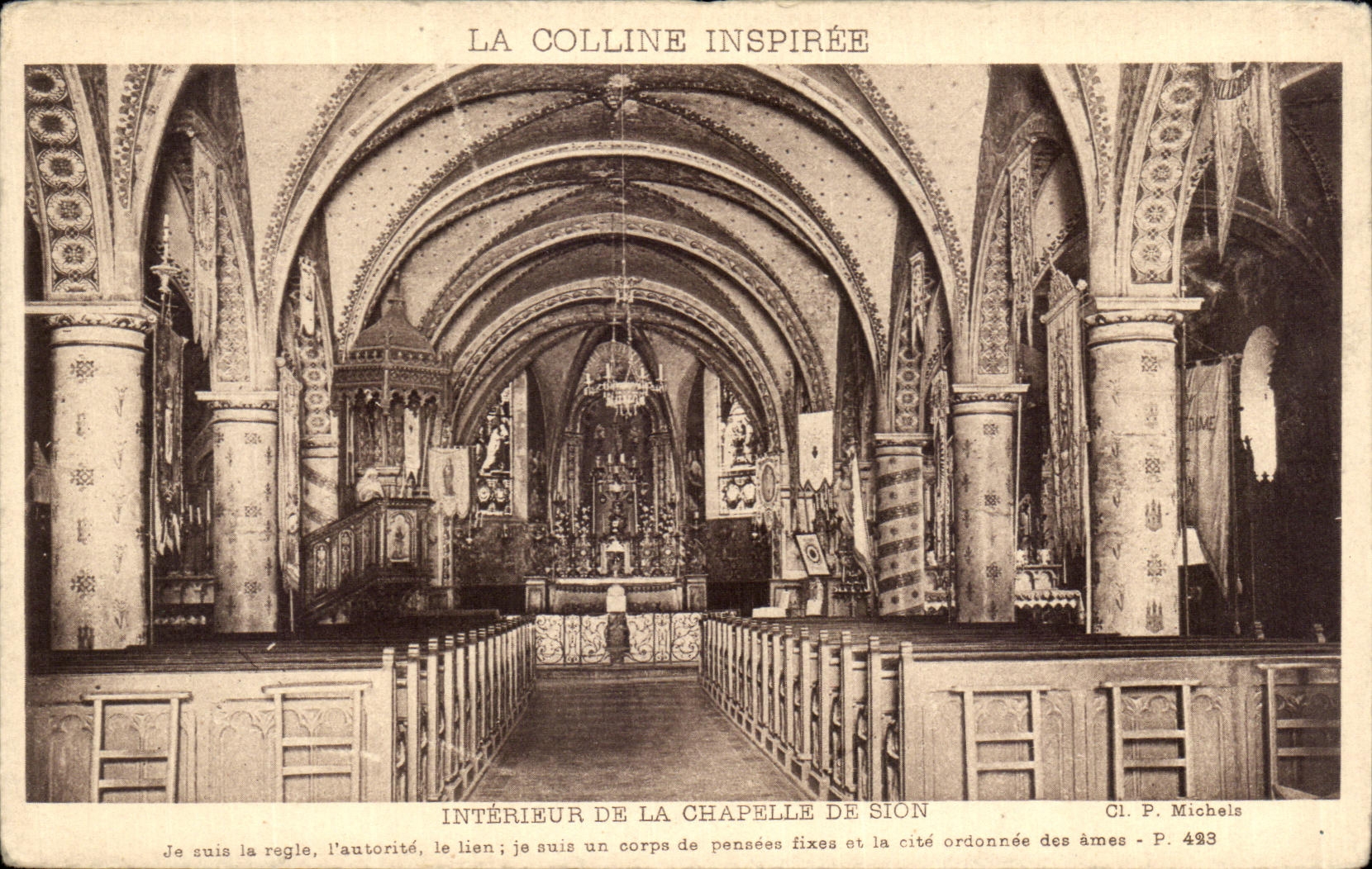 VINTAGE POSTCARD Interior the Inspiree Hill of the vault of Sion