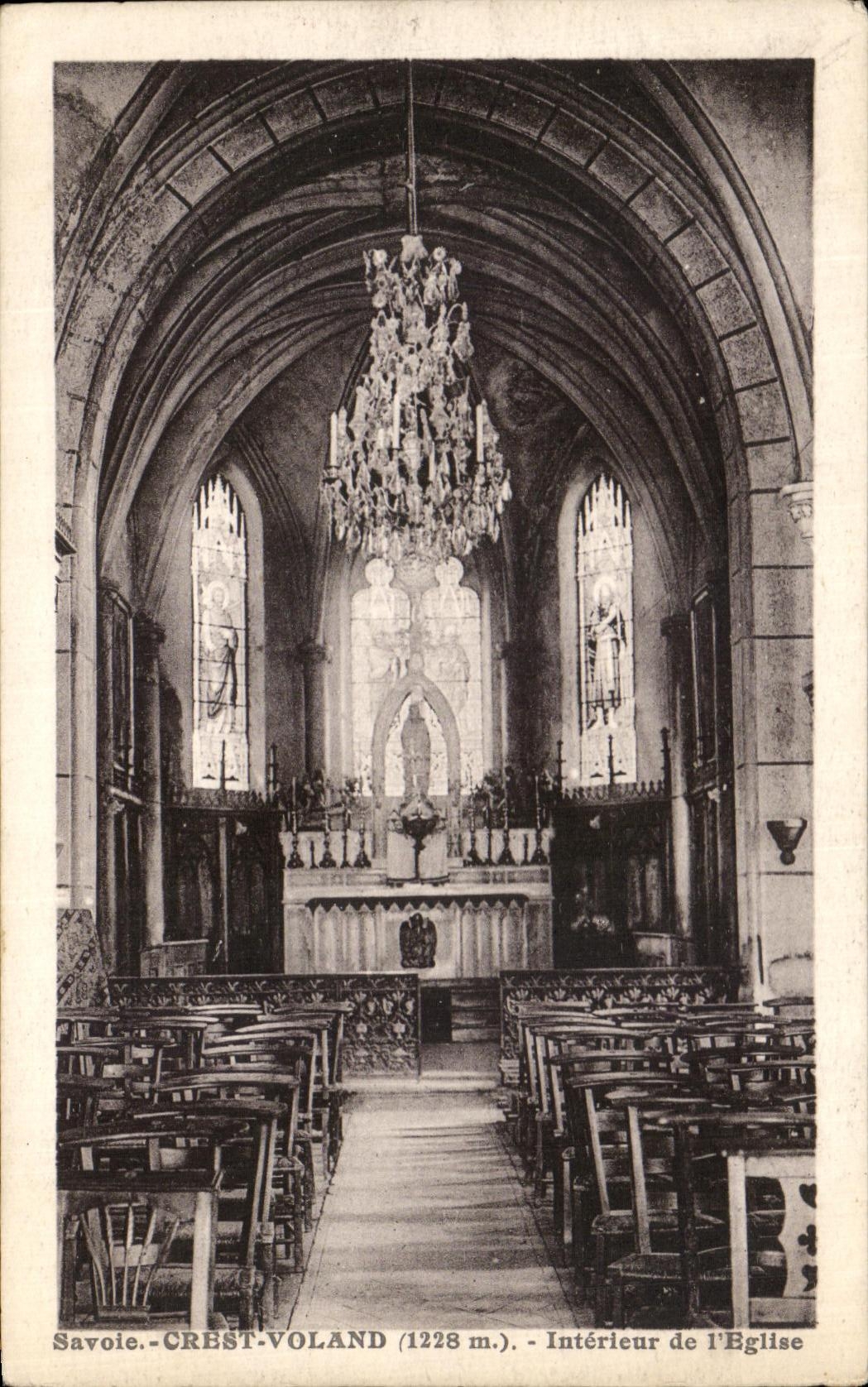 VINTAGE POSTCARD Savoy Crest Interior Voland of L Church
