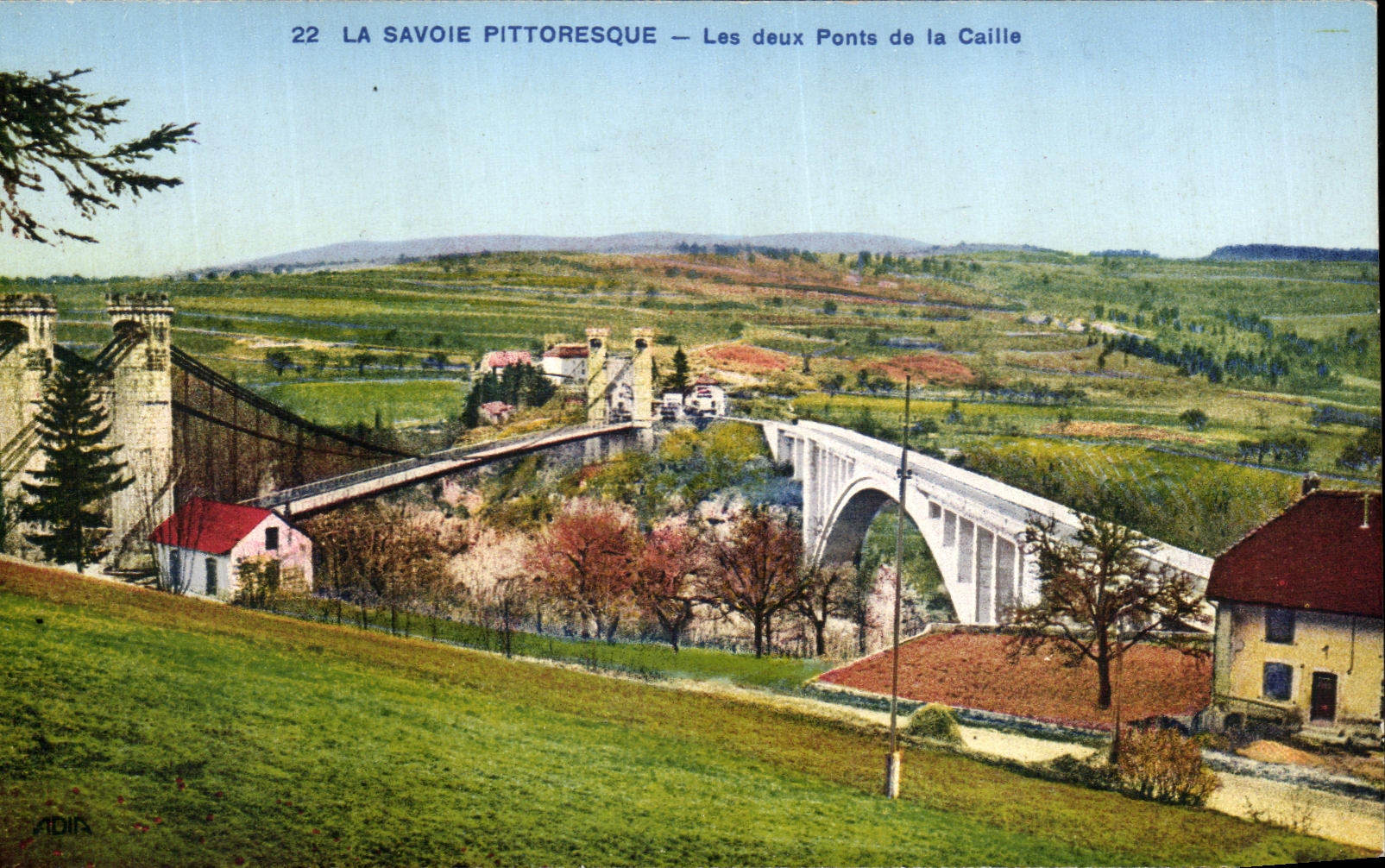 VINTAGE POSTCARD Picturesque Savoy Two Bridges of Ruail