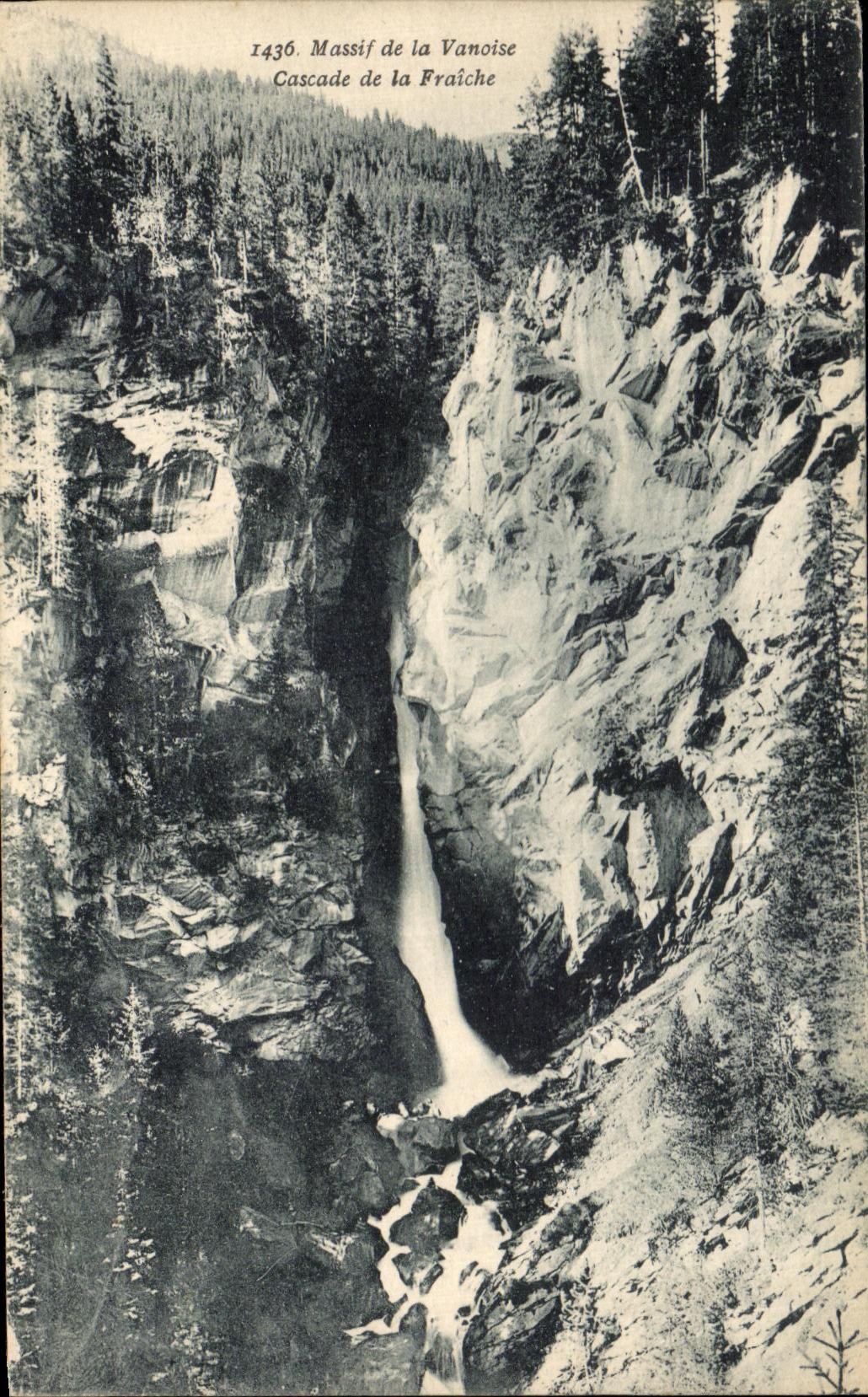 VINTAGE POSTCARD Massive of Vanoise Cassade of Fraiche