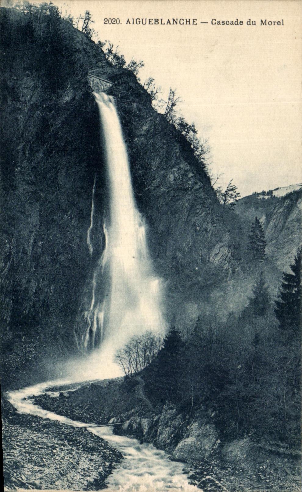 VINTAGE POSTCARD Aigueblanche Cascades of Morel