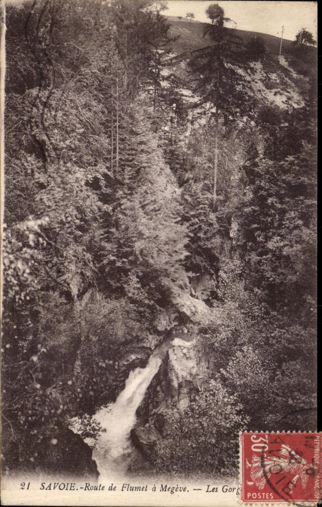 VINTAGE POSTCARD Savoy Route of Flumet has Megeve the throats