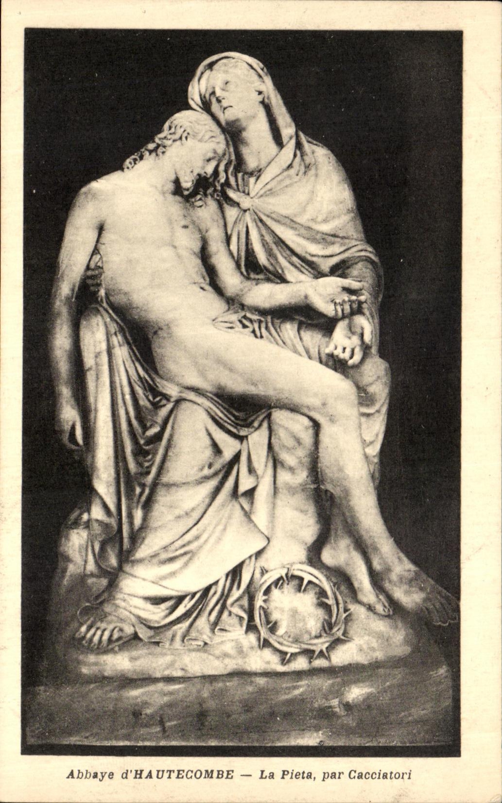 VINTAGE POSTCARD Abbey D Hautecombe Pieta by Cacciatori