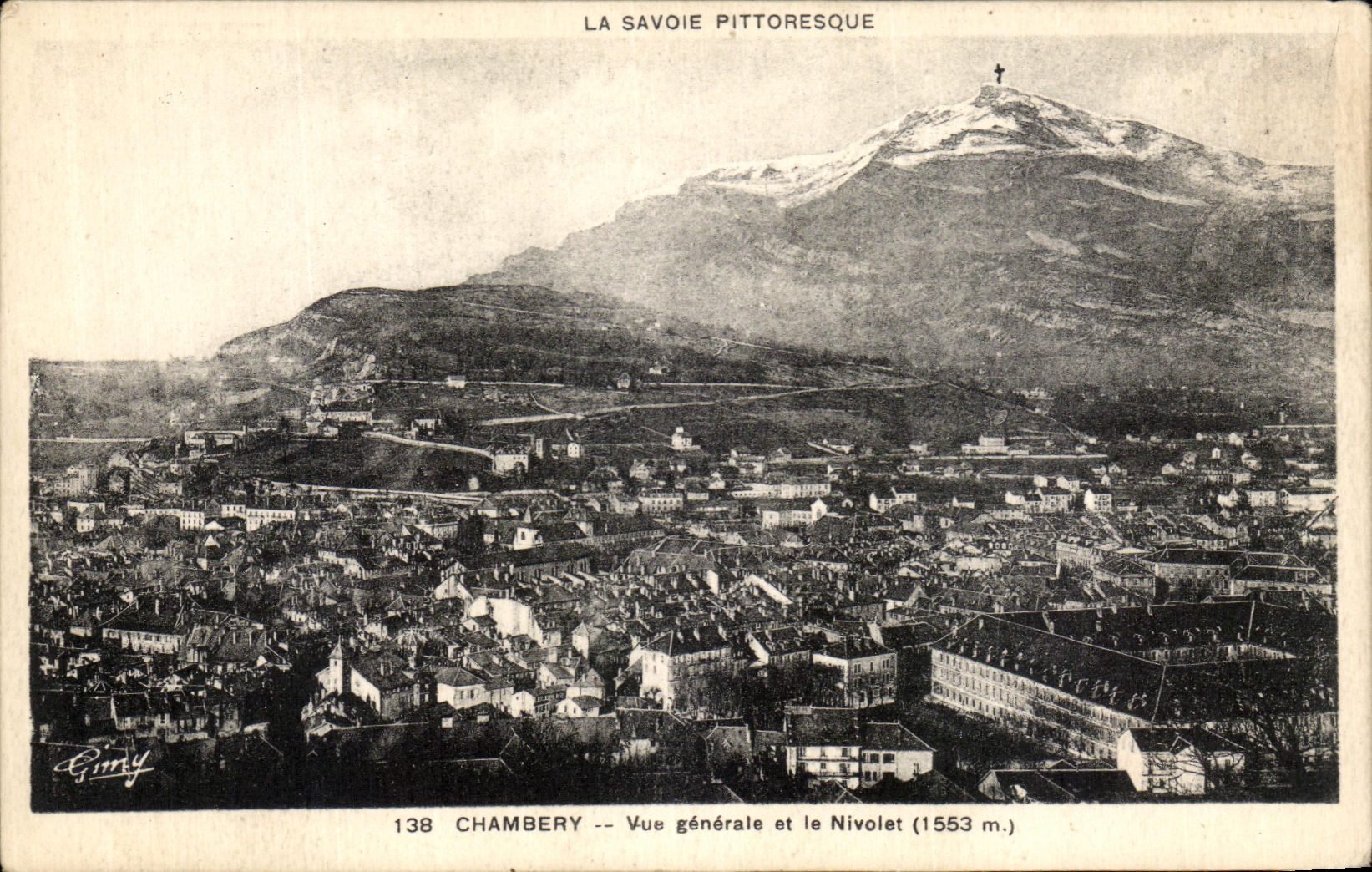 VINTAGE POSTCARD Chambery View and Nivolet