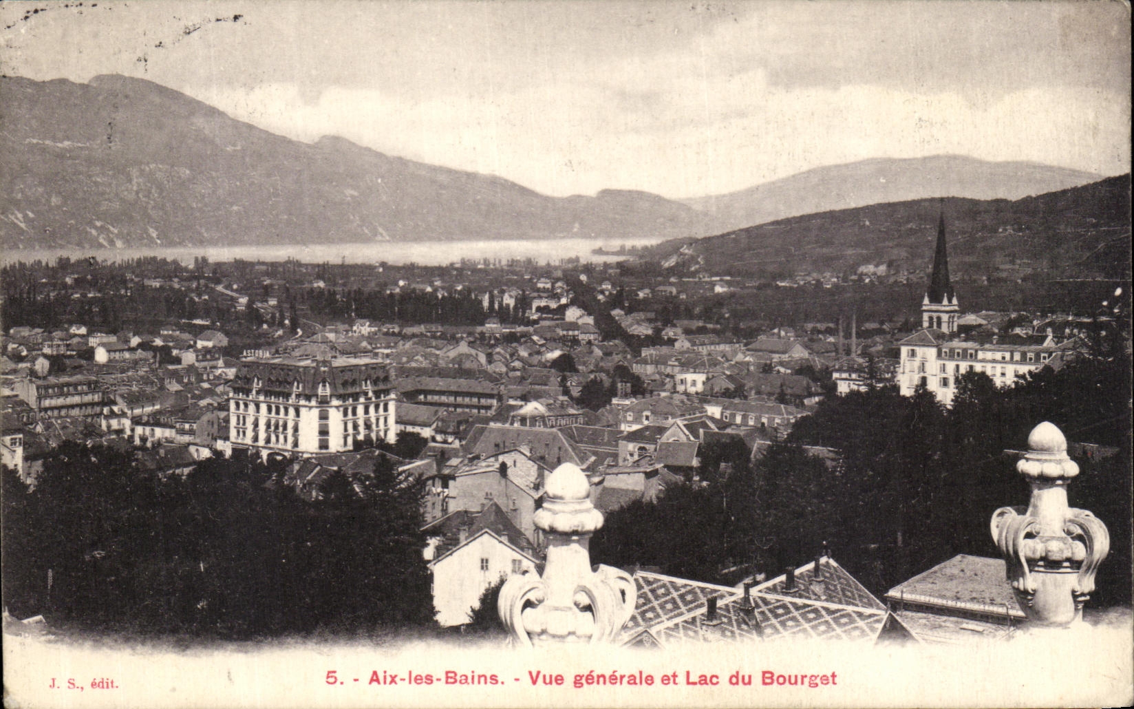 VINTAGE POSTCARD Aix les Bains View and Lake Of Le Bourget
