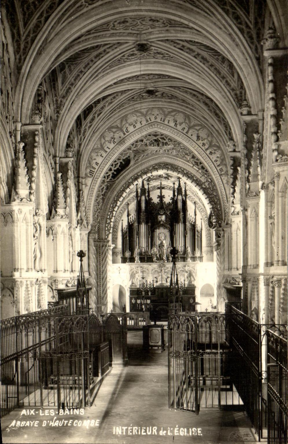 Abadia D Hauteconbe interior de Aix les Bains de la POSTAL de la VENDIMIA de L organo del eglie