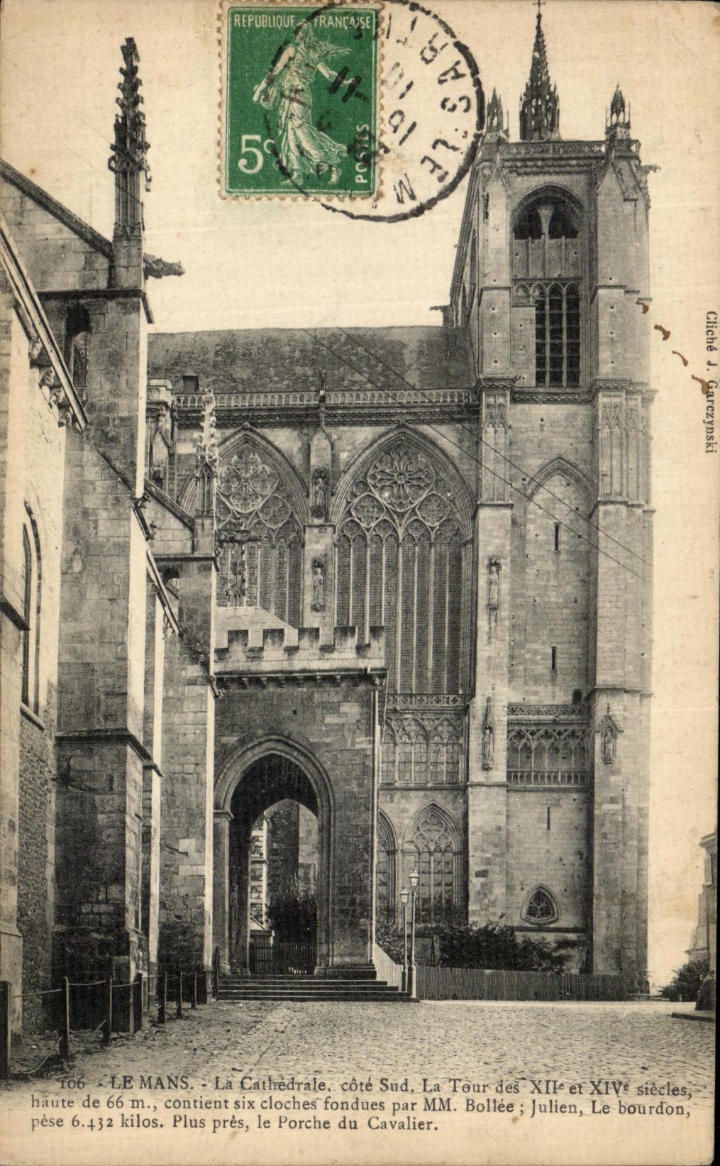 VINTAGE POSTCARD Mans the Cathedral southern part the Tower
