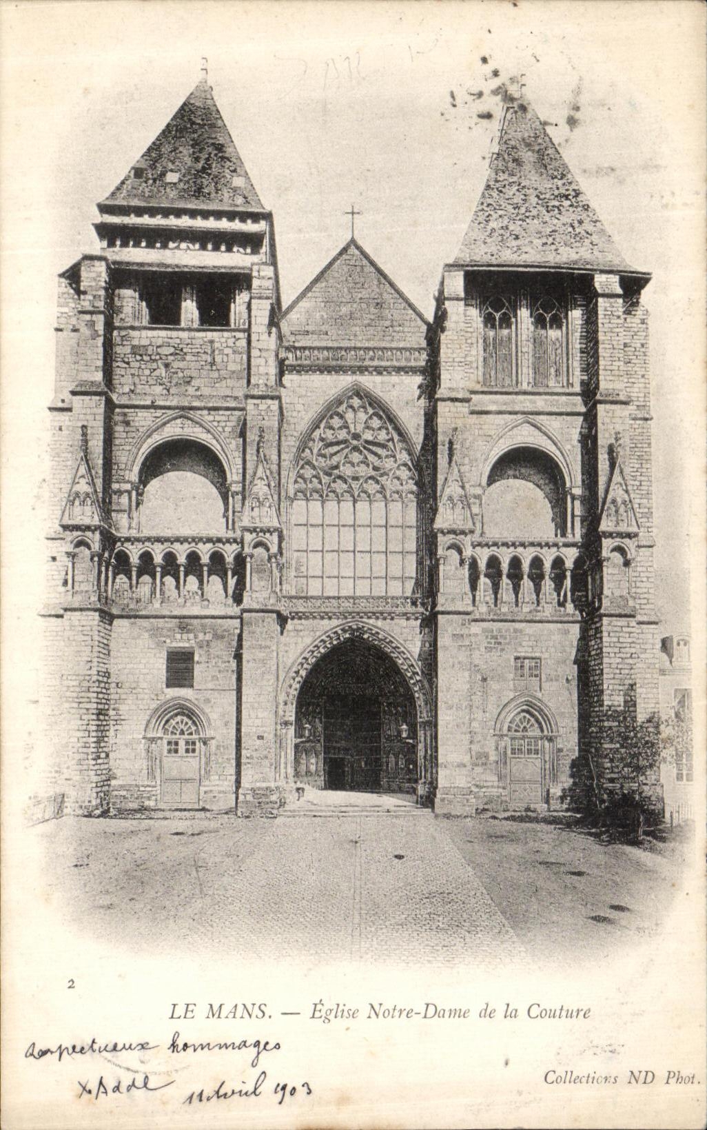 VINTAGE POSTCARD Mans Notre Dame Church of the Seam