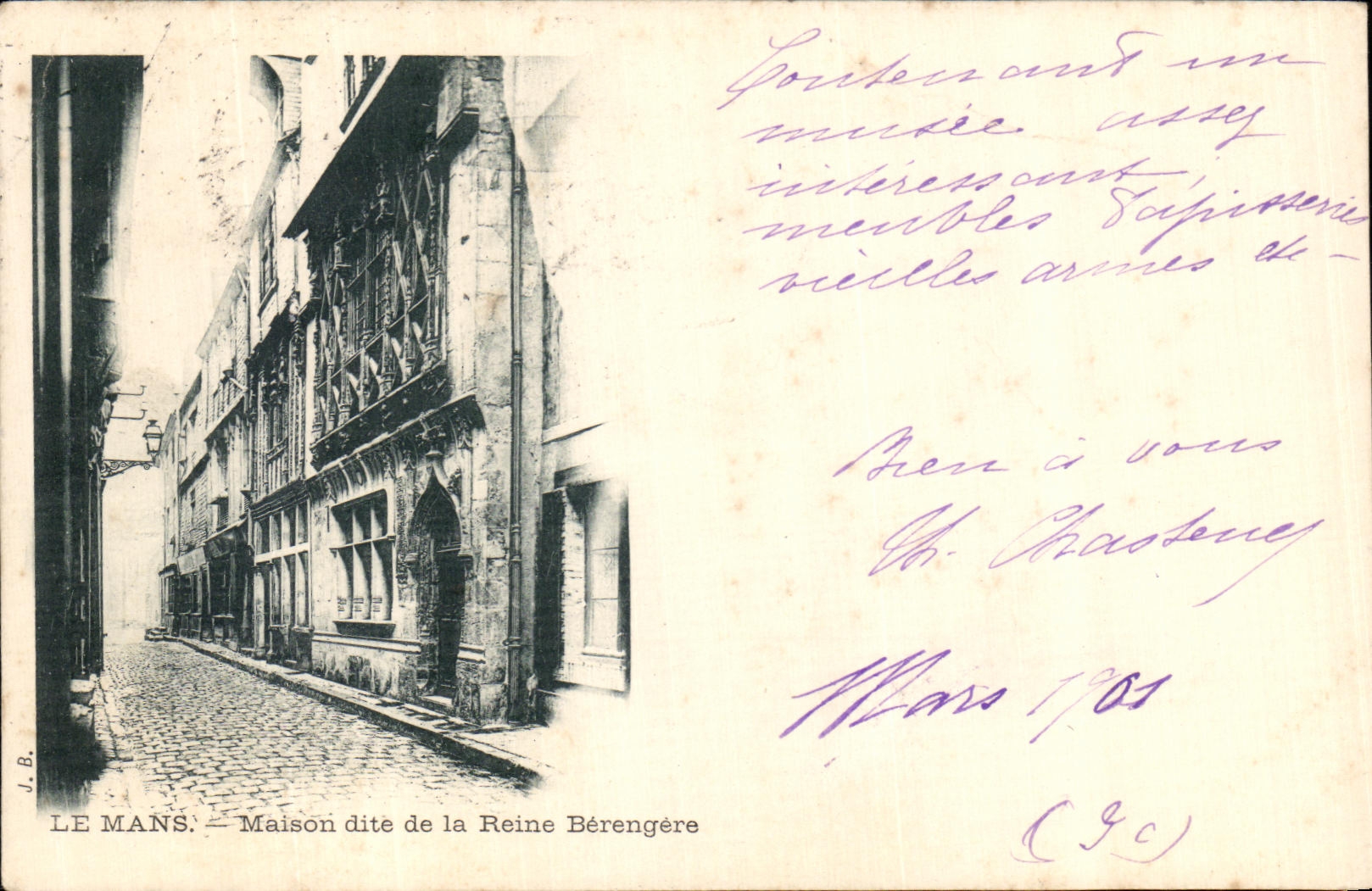 VINTAGE POSTCARD Mans House known as of the Queen Berengere