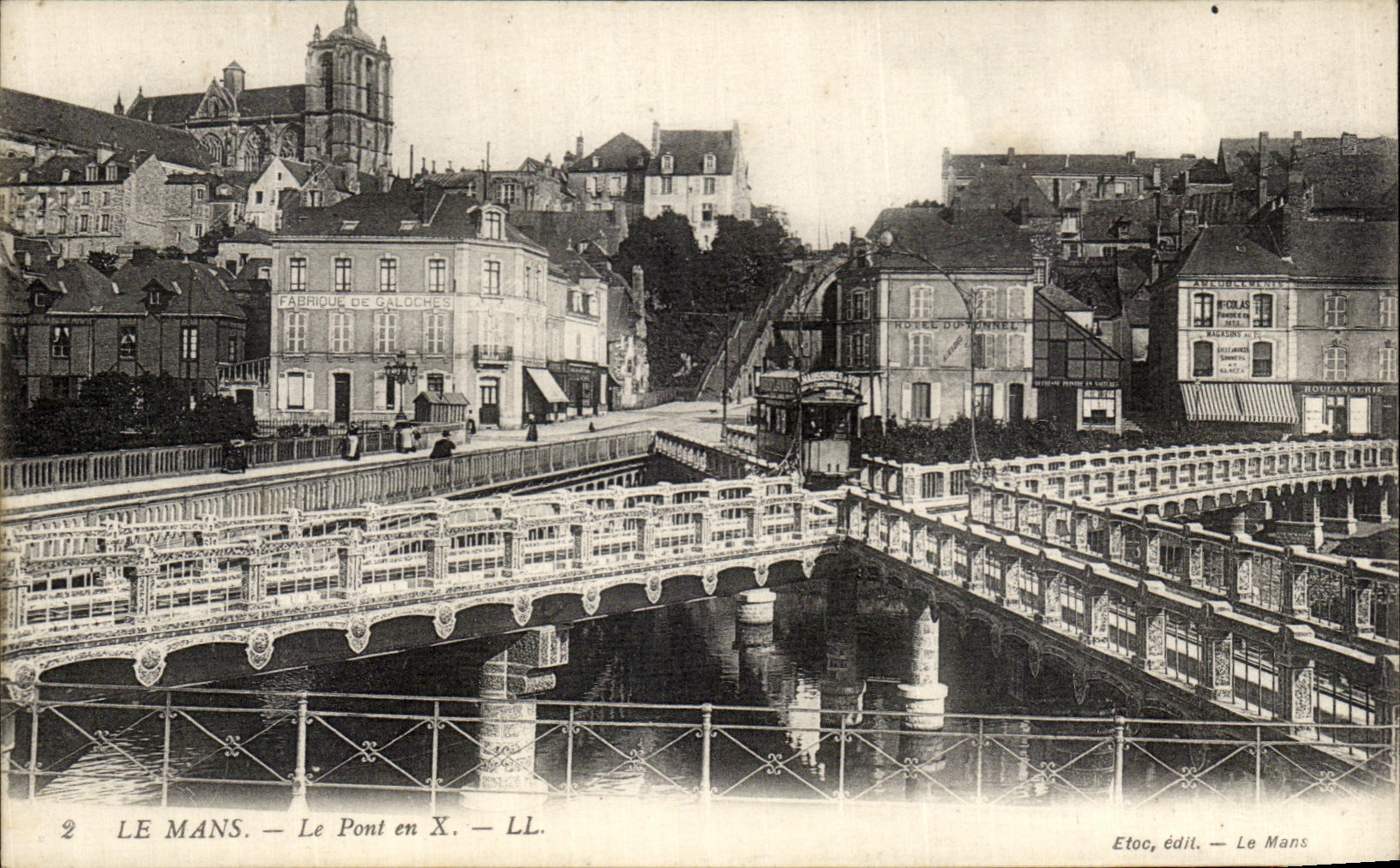 VINTAGE POSTCARD Mans the Bridge in X Tram