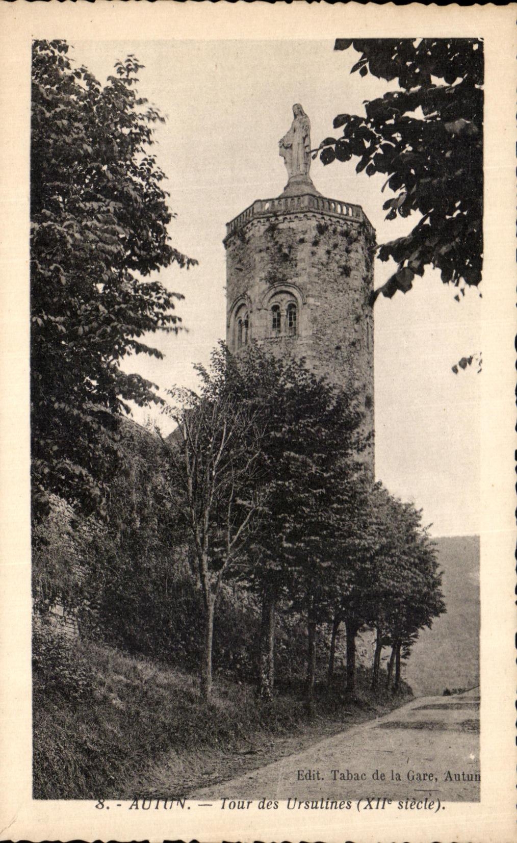 VINTAGE POSTCARD Ancient Autun Tower of the Ursulines