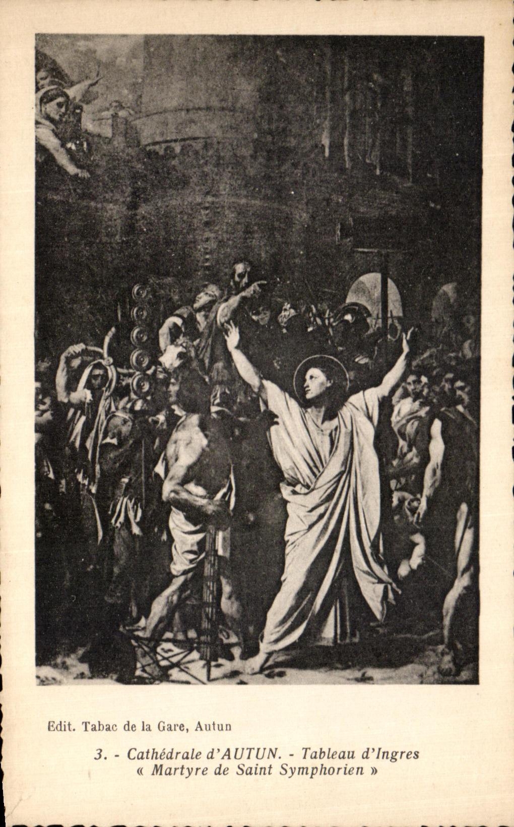 VINTAGE POSTCARD Autun Cathedral Table D Ingres Martyrdom of Symphorien Saint