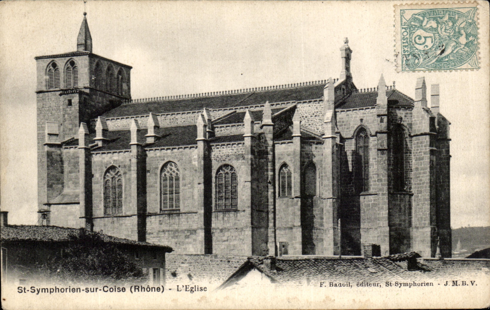VINTAGE POSTCARD St Symphorien on DCoise L Church