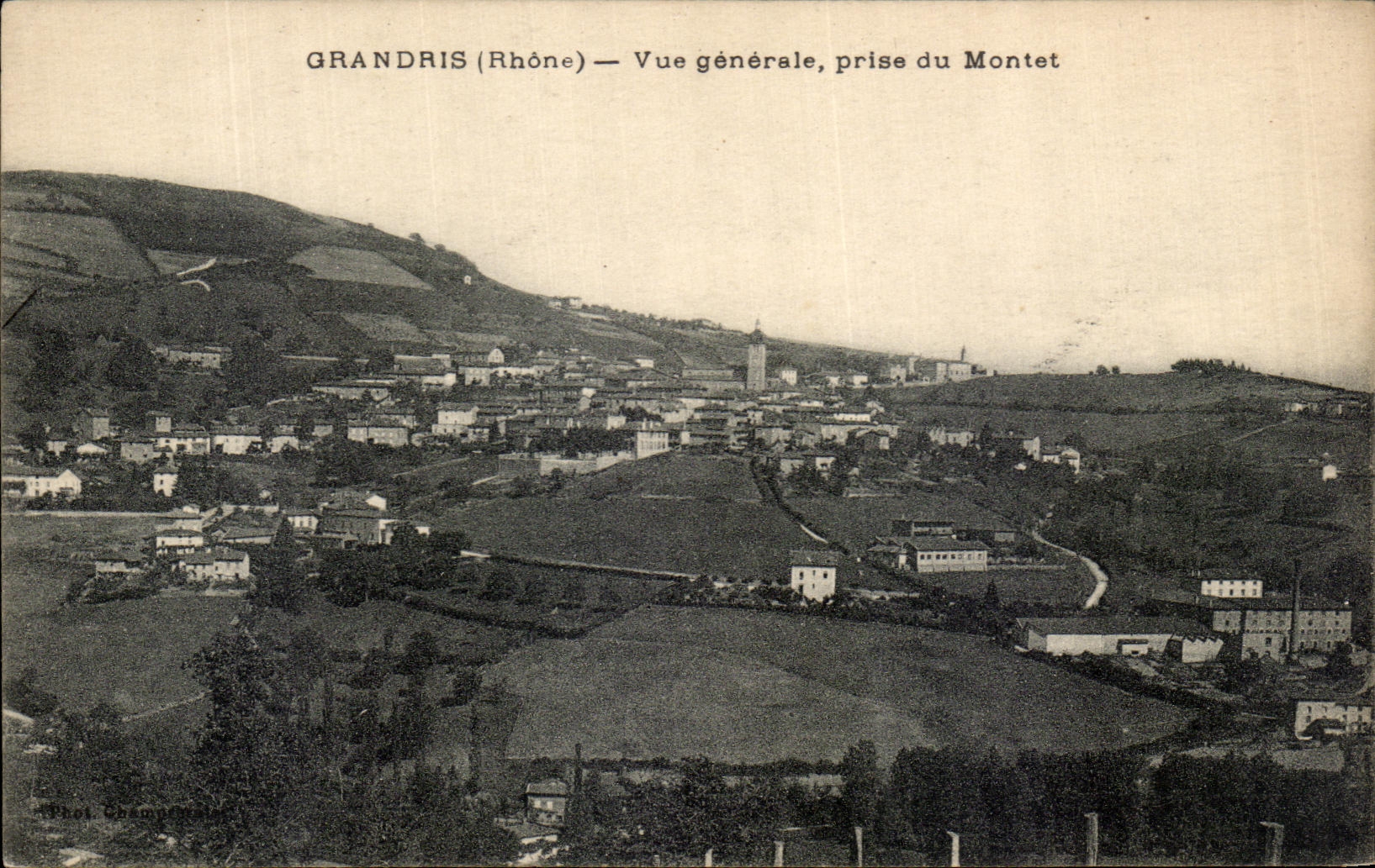 VINTAGE POSTCARD Grandris View taken of Montet