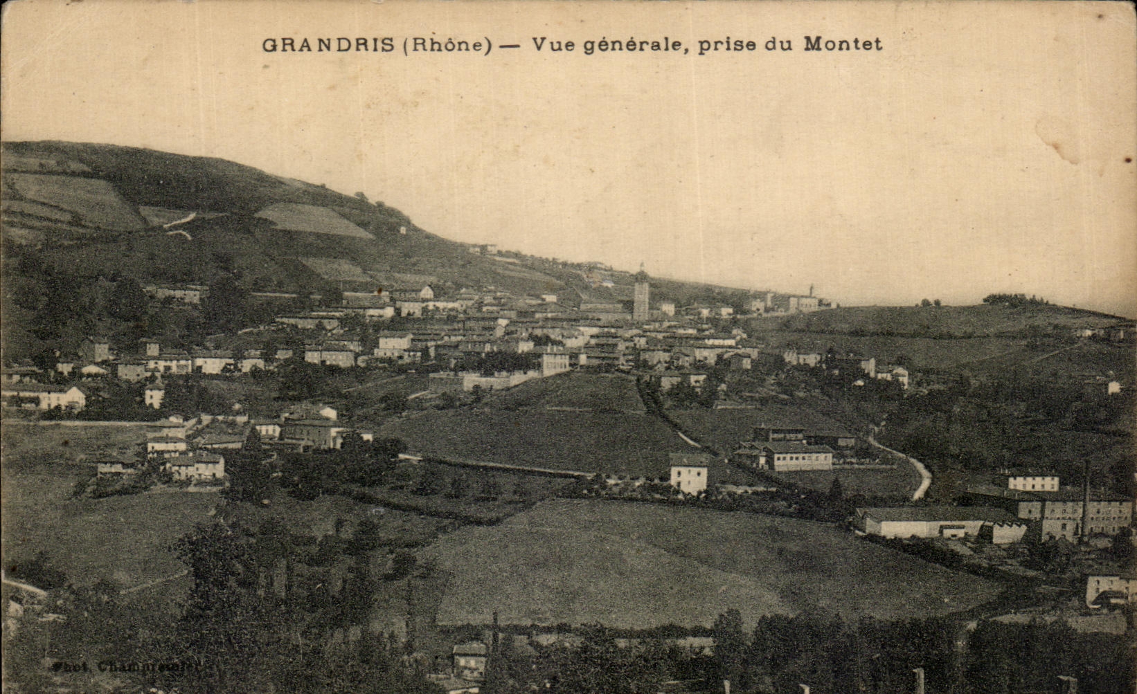 VINTAGE POSTCARD Grandris View taken of Montet