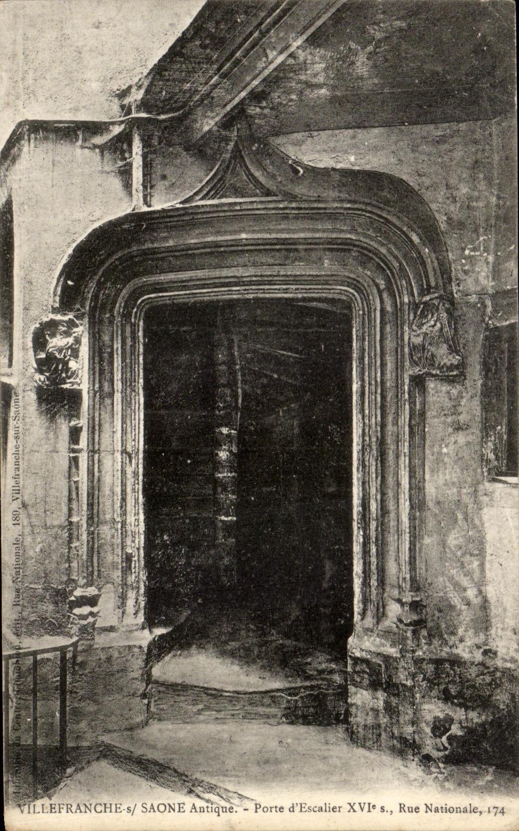 VINTAGE POSTCARD Villefranche On the Saone Carries D staircase 15th Street national