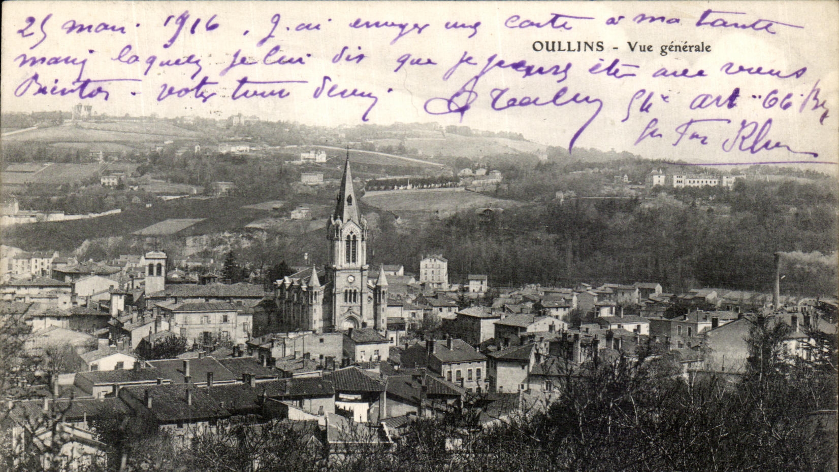 VINTAGE POSTCARD Oullins View