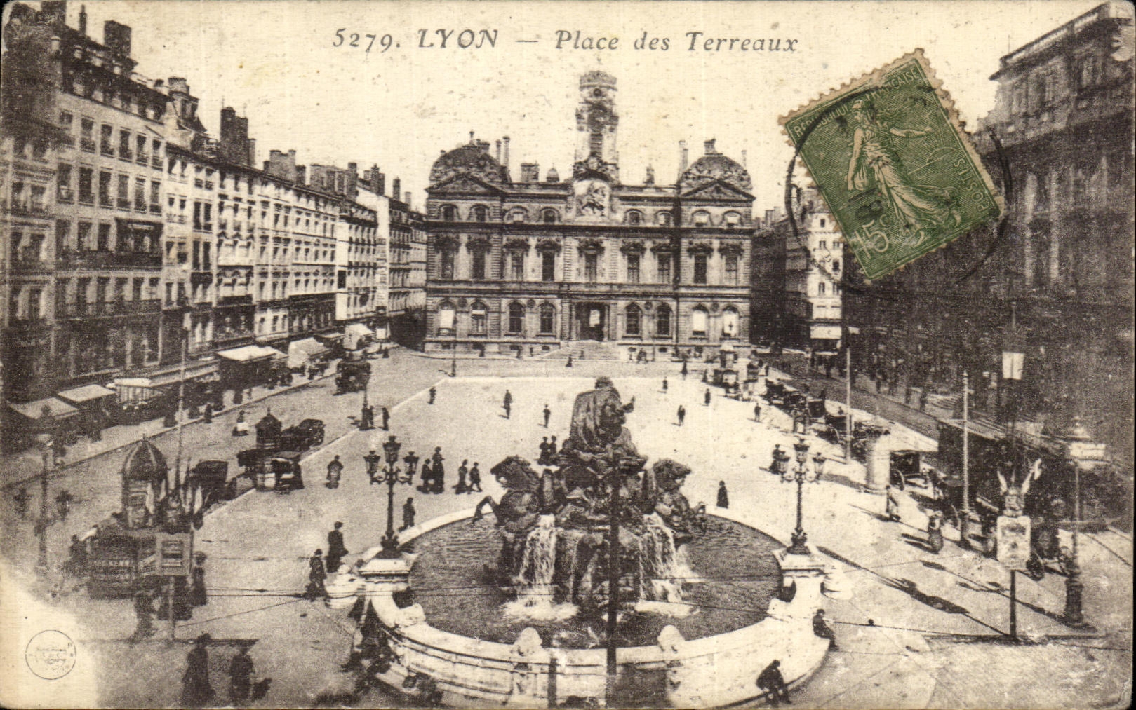 VINTAGE POSTCARD Lyon Places Composts