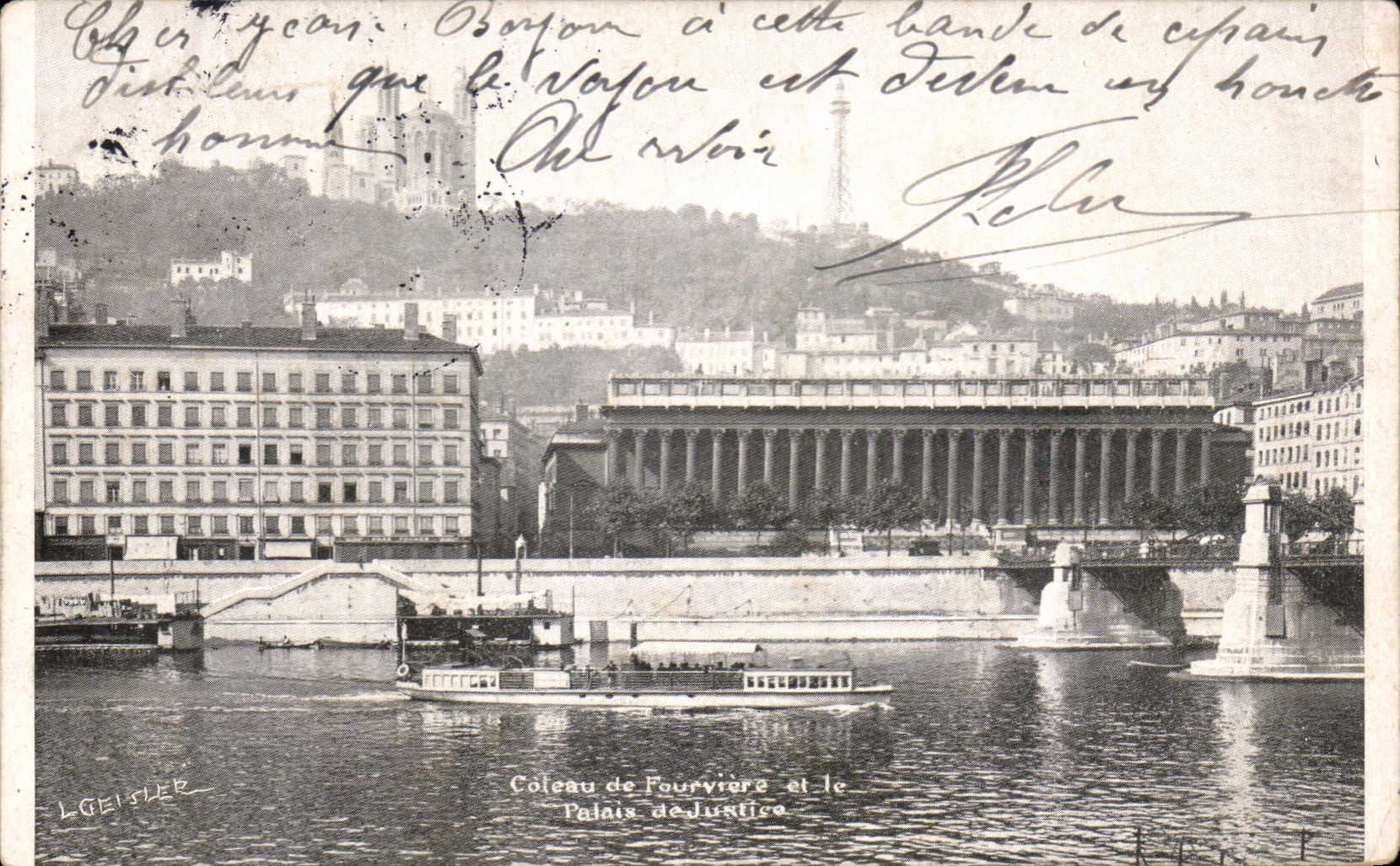 VINTAGE POSTCARD Slope De Fouviere and Law courts