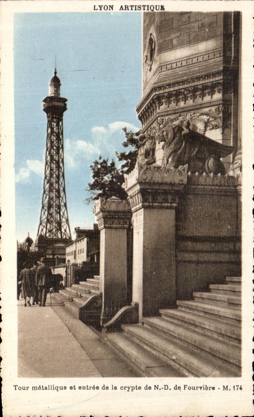 VINTAGE POSTCARD Metal Lyon Turn And Entry of the Crypt of NR D of Fourviere