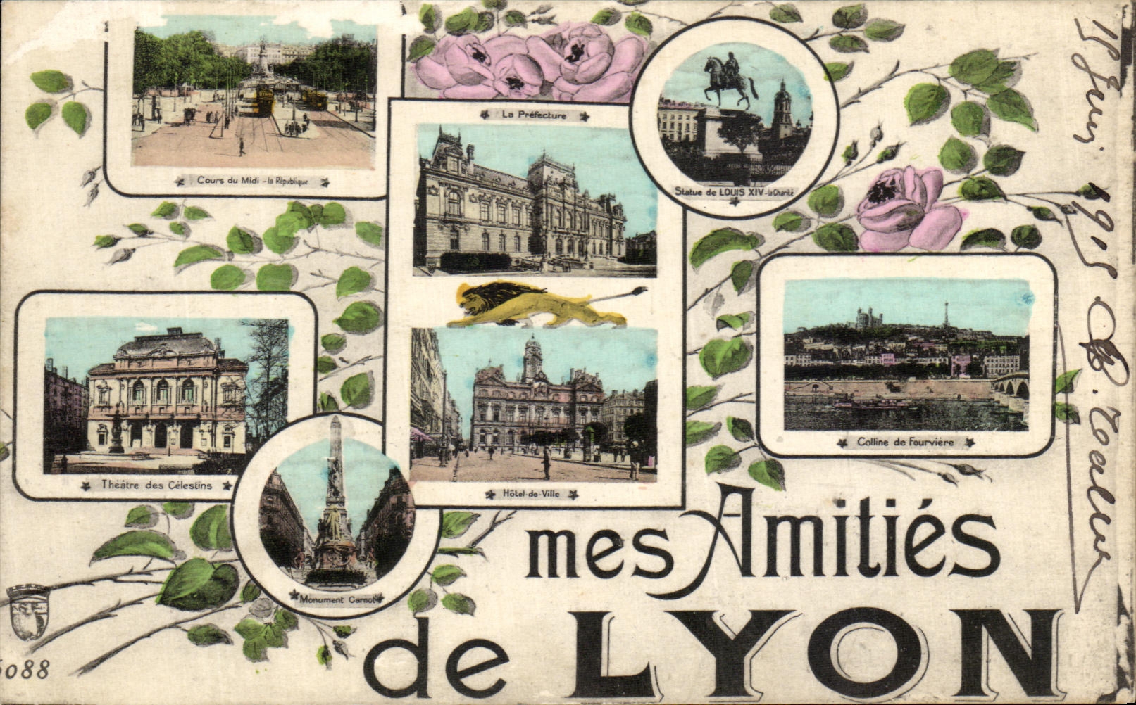 VINTAGE POSTCARD Lyon My Friendships