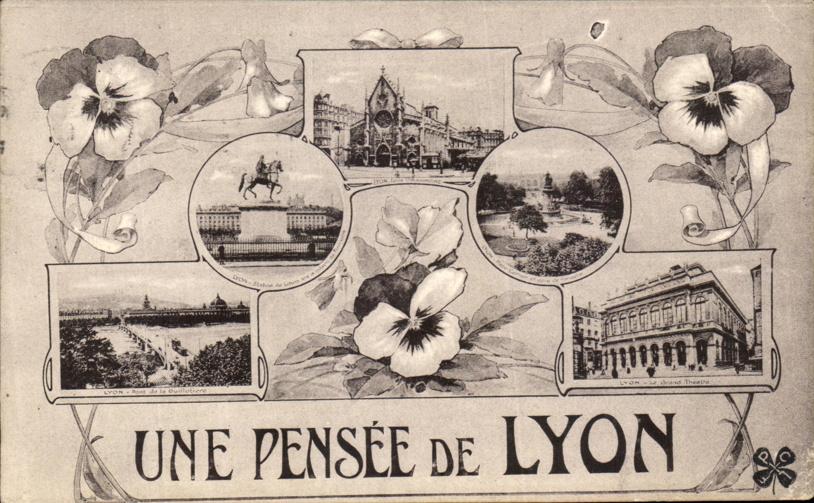 VINTAGE POSTCARD Lyon a Thought