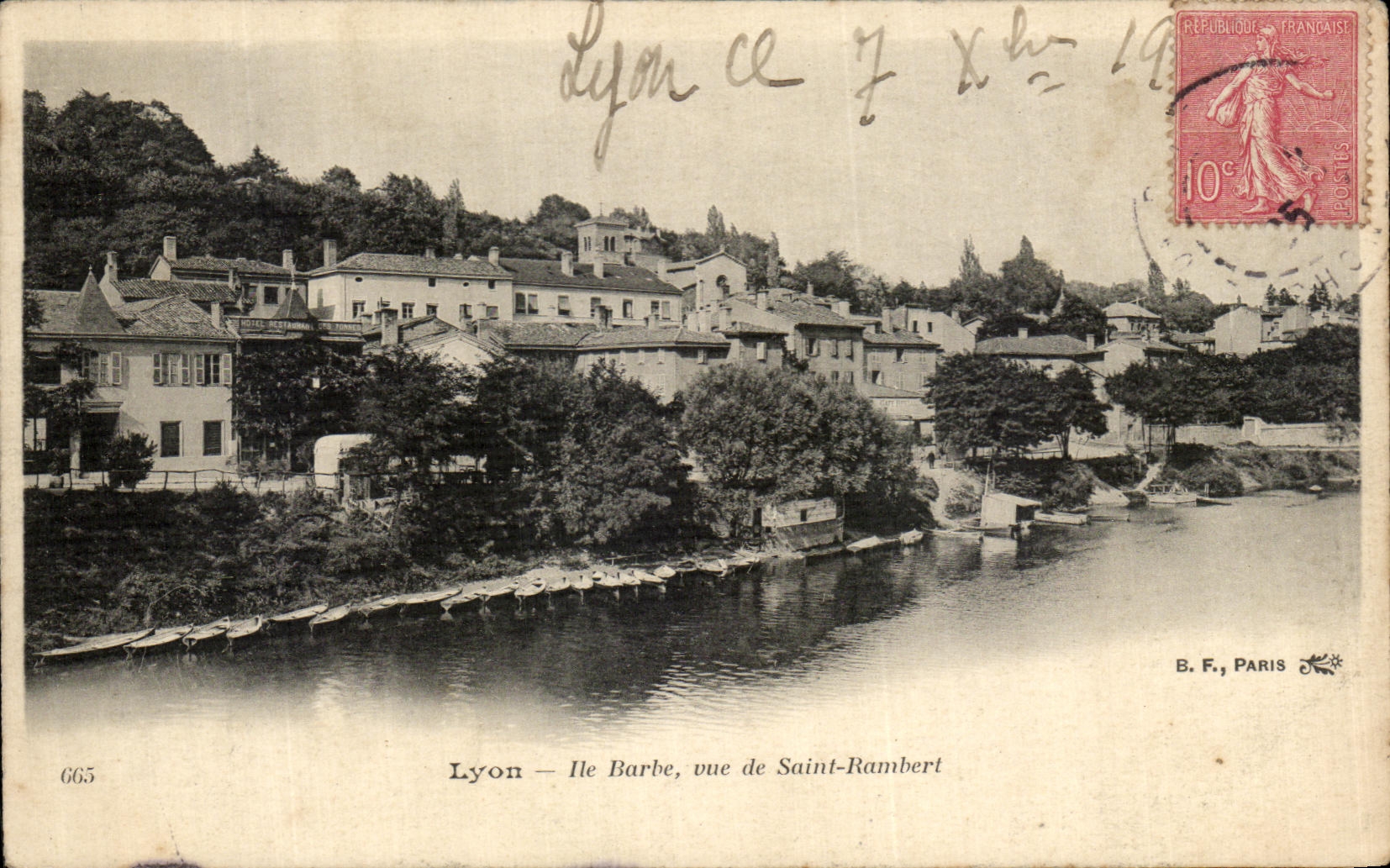 VINTAGE POSTCARD Lyon Ile Beard Seen of Rambert Saint