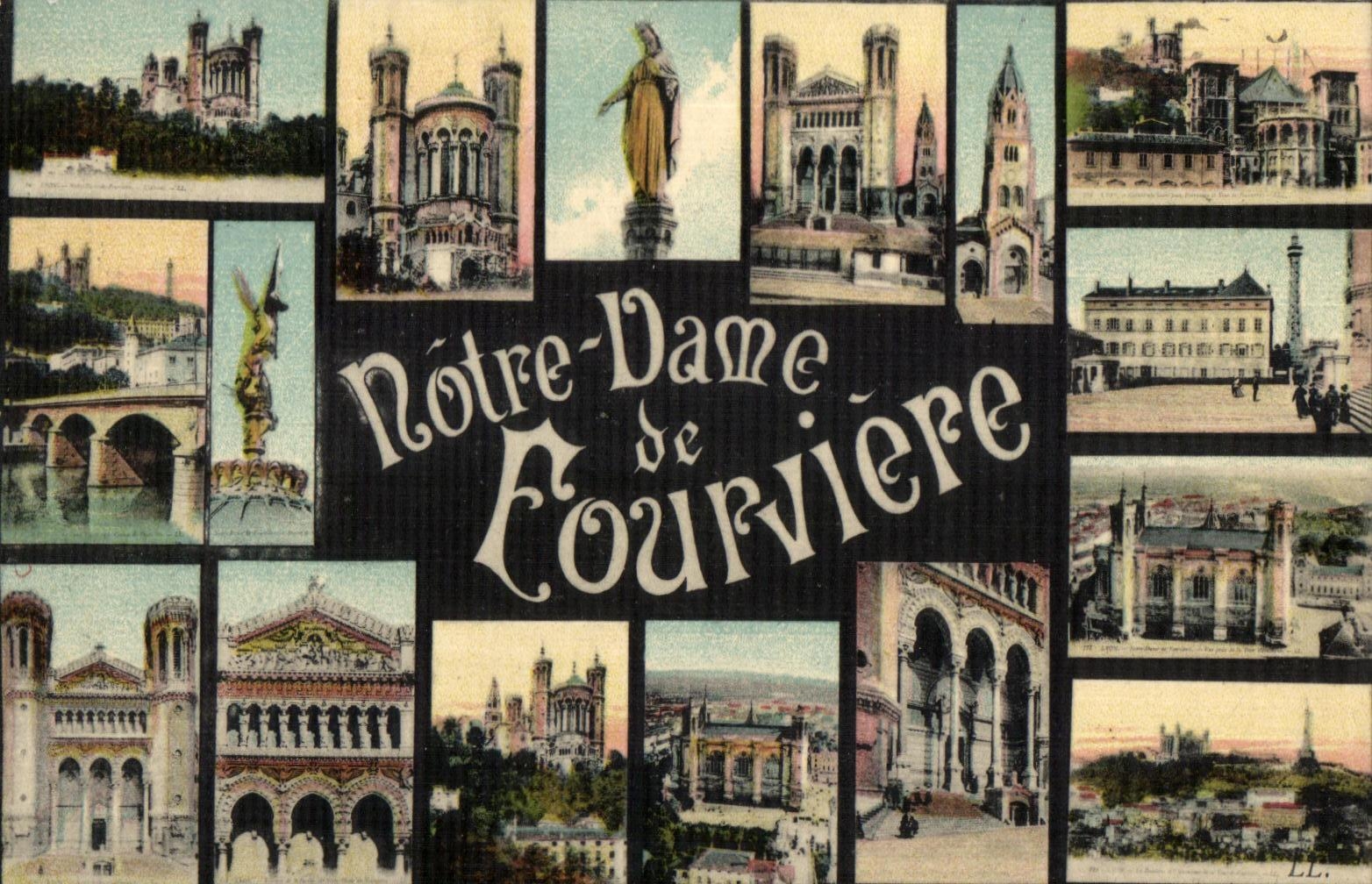 VINTAGE POSTCARD Notre Dame de Fourviere Lyon