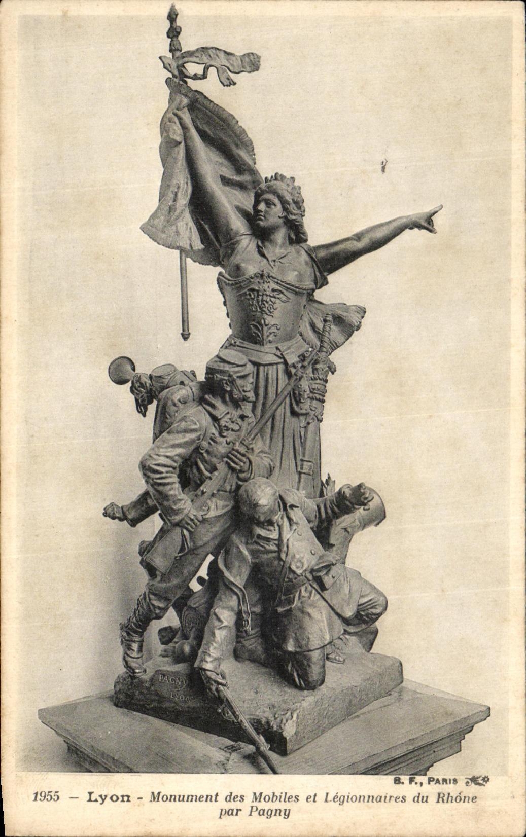VINTAGE POSTCARD Lyon Monument Of Moblies And Legionnaires Of the Rhone By Pagny Militaria